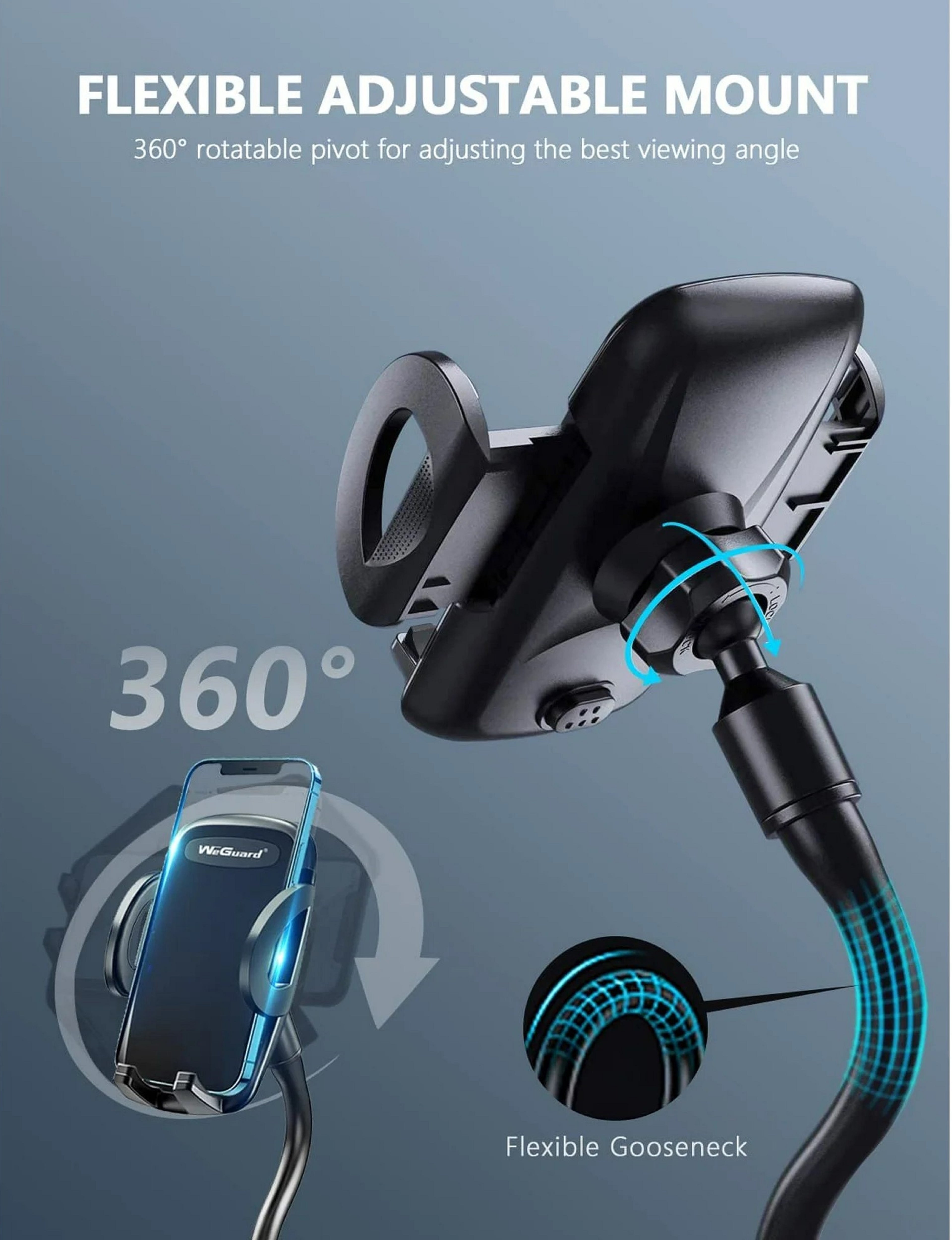 Vibe Cup Holder Phone Mount DL051021 360° Rotating Adjustable Car Holder NEW