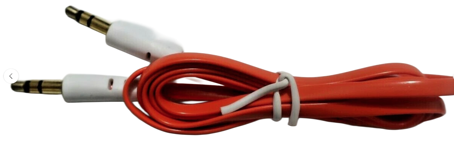 3.5mm AUX Cable 5ft Flat Stereo Audio Cord Tangle-Free Choose Color