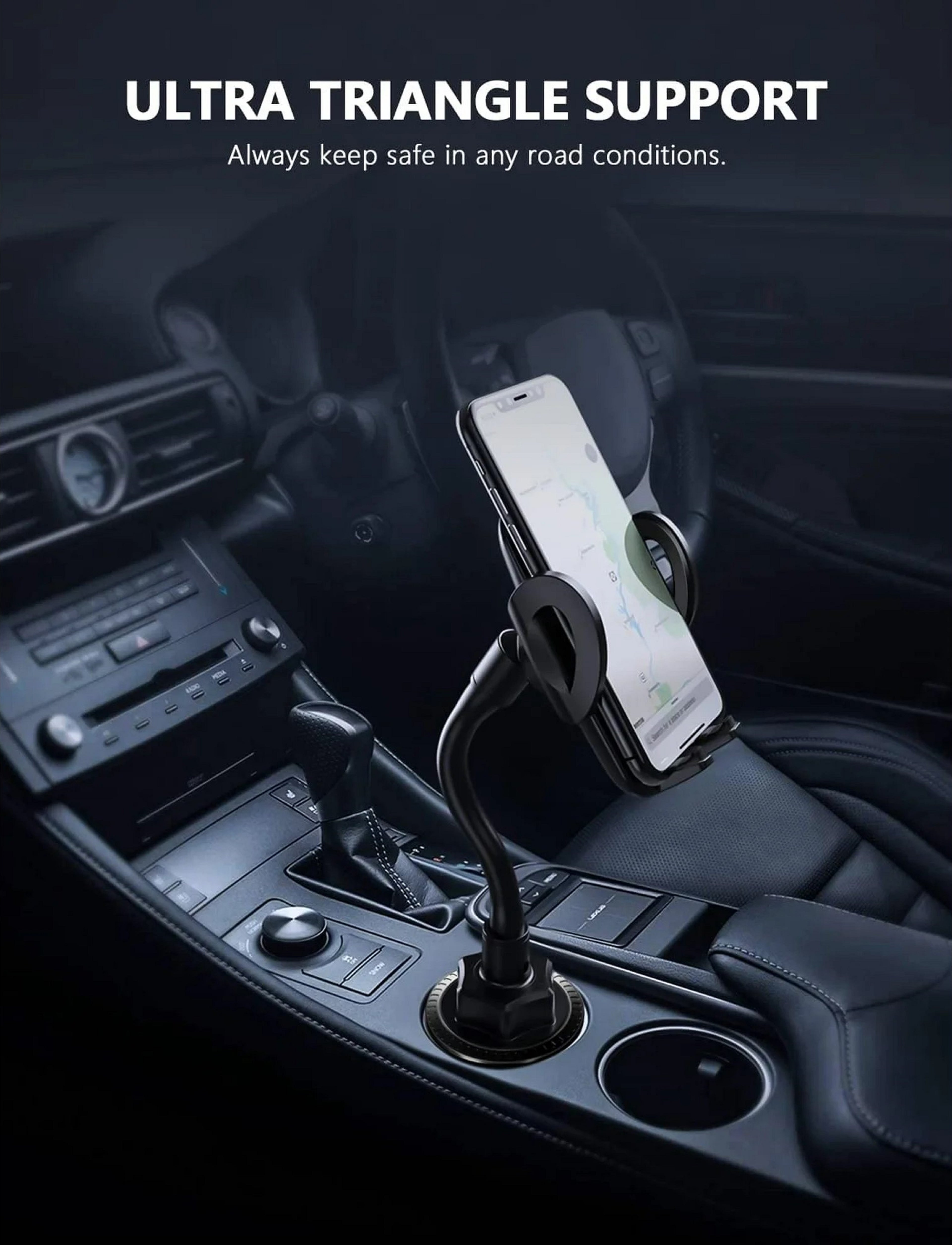 Vibe Cup Holder Phone Mount DL051021 360° Rotating Adjustable Car Holder NEW