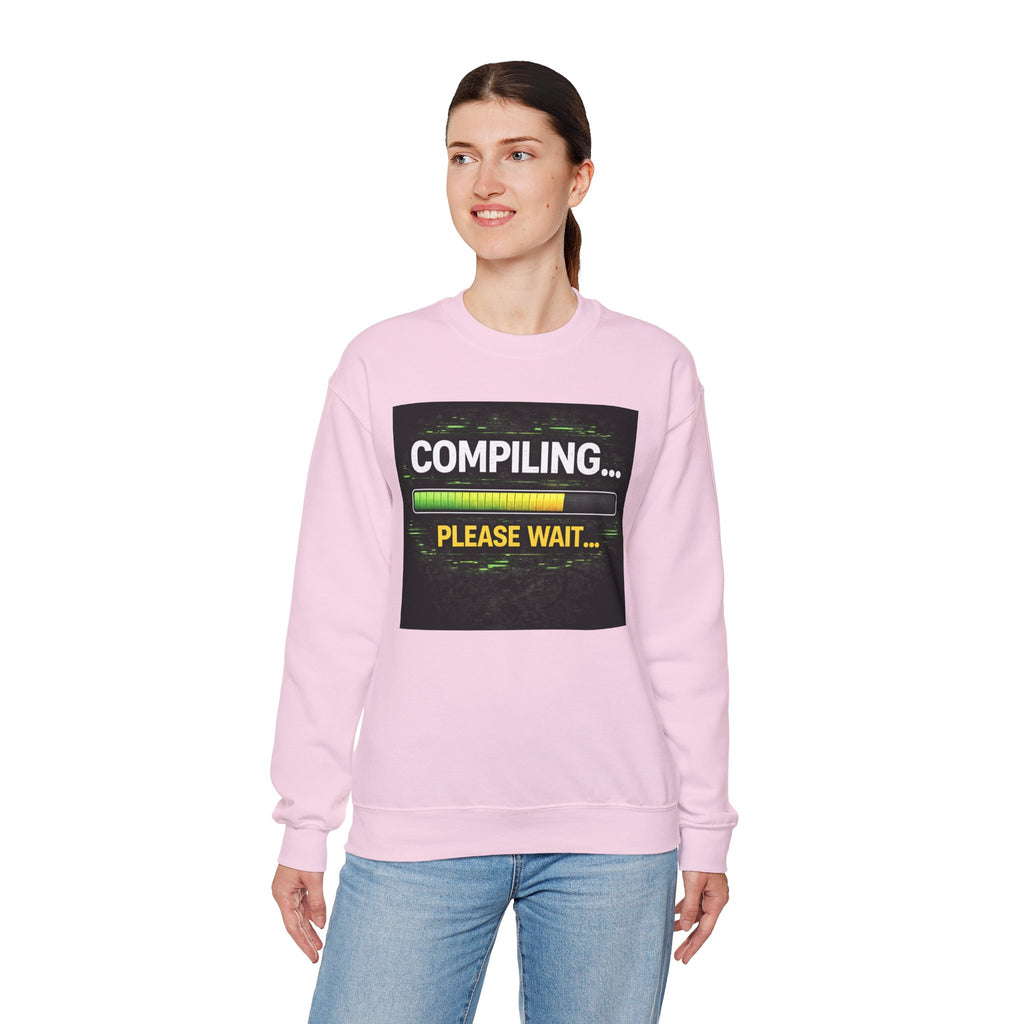 "Compiling... Please Wait" Tech Humor Crewneck Sweatshirt