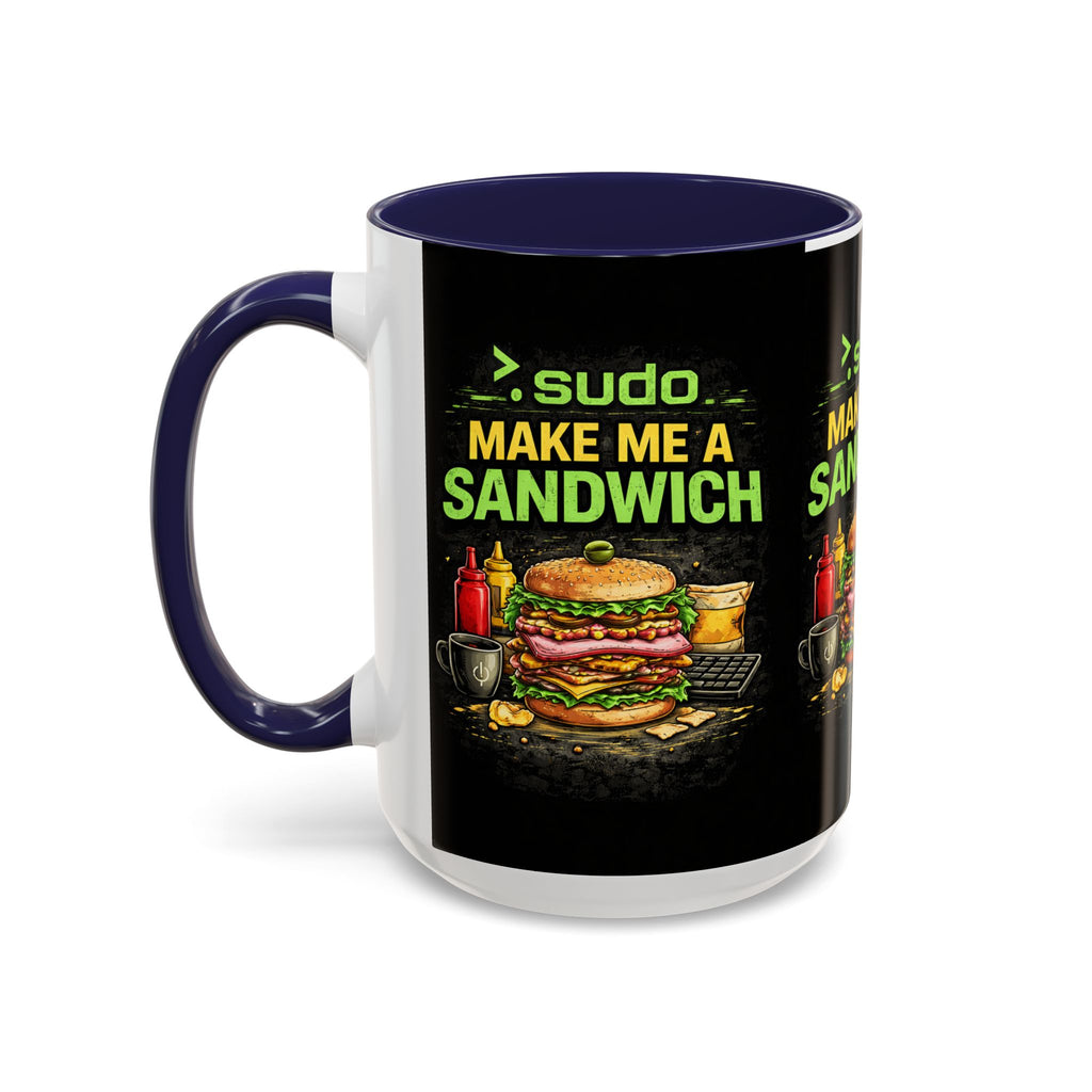 ">. Sudo Make Me a Sandwich" IT Humor Accent Coffee Mug (11, 15oz)