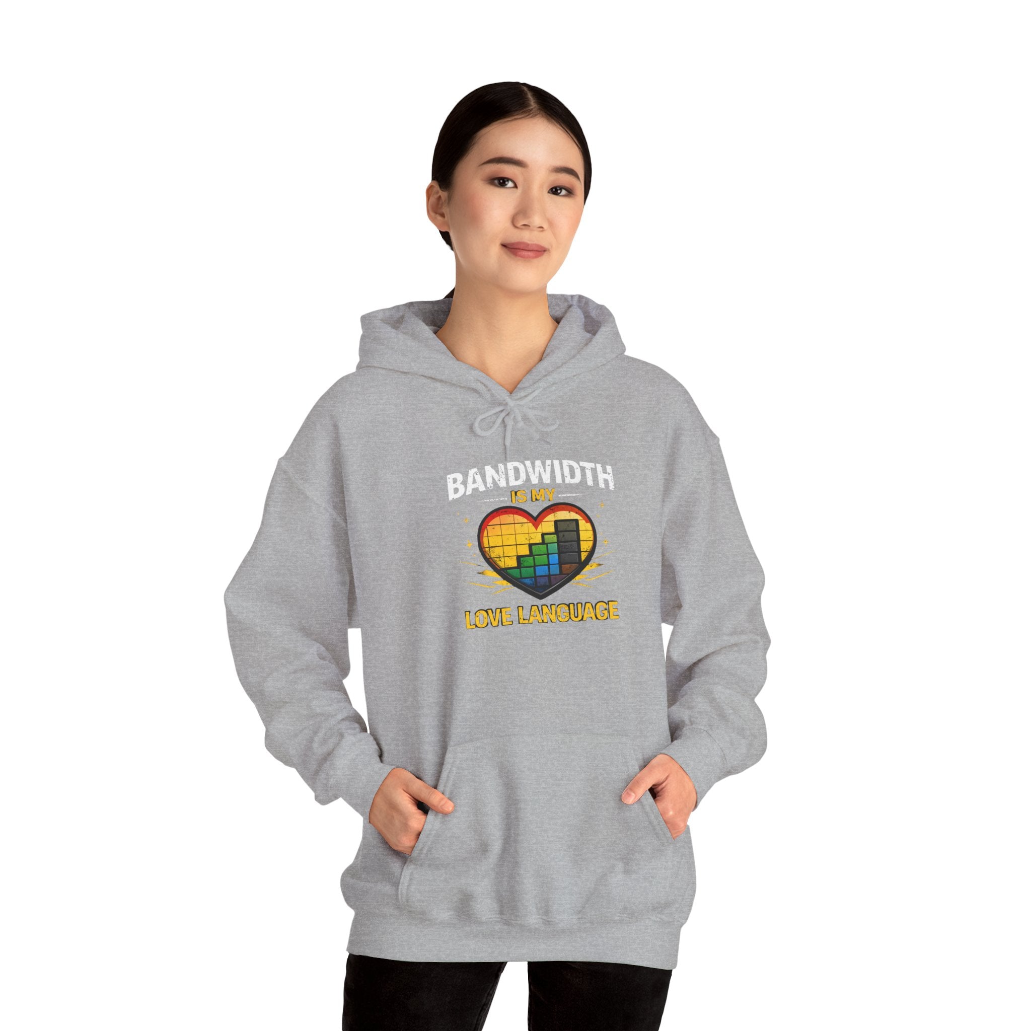 "Bandwidth is my Love Language" Tech Humor Unisex Heavy Blend™ Hoodie