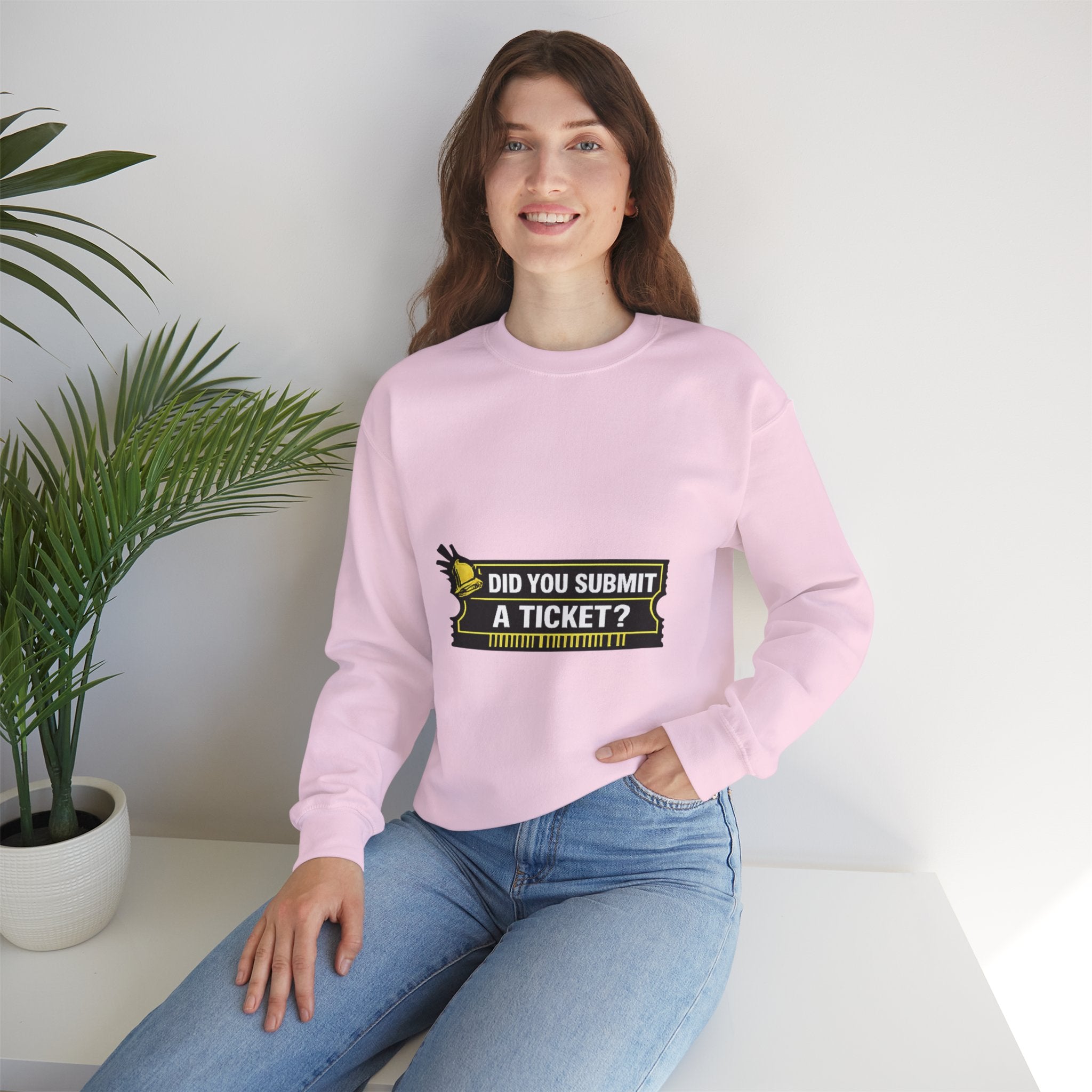 "Did You Submit a Ticket?" IT Support Humor Crewneck Sweatshirt