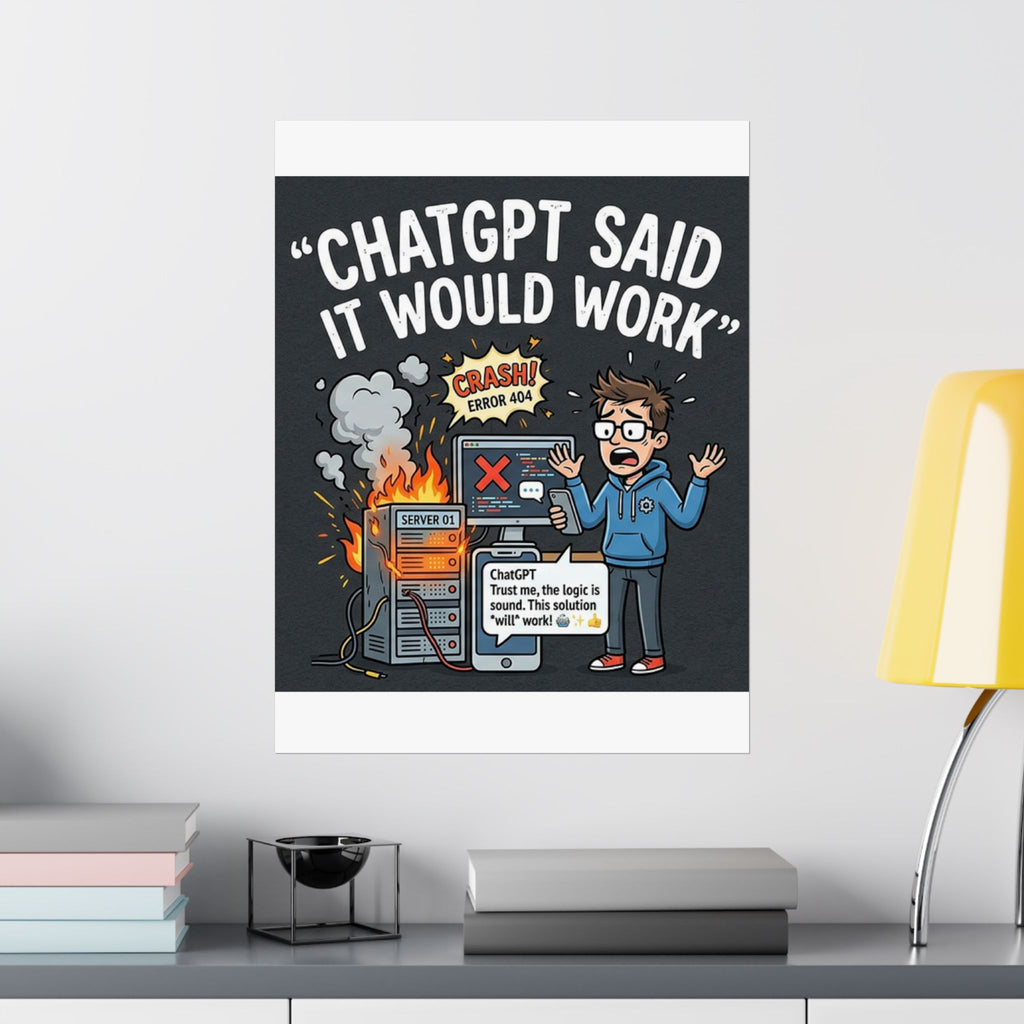 "ChatGPT Said It Would Work" Tech Humor Funny IT Matte Vertical Poster