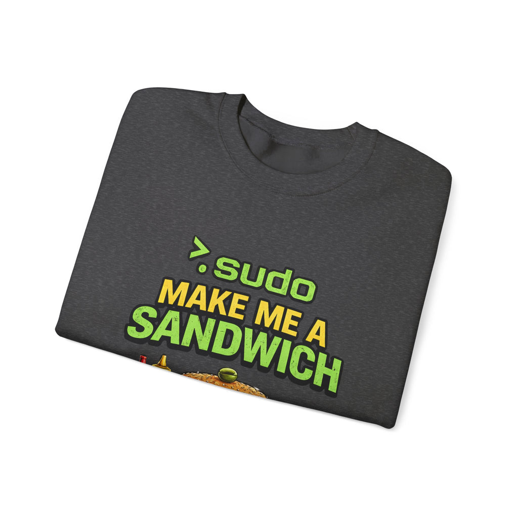 Sweatshirt — ">sudo Make Me a Sandwich" Funny Linux Programmer Crewneck