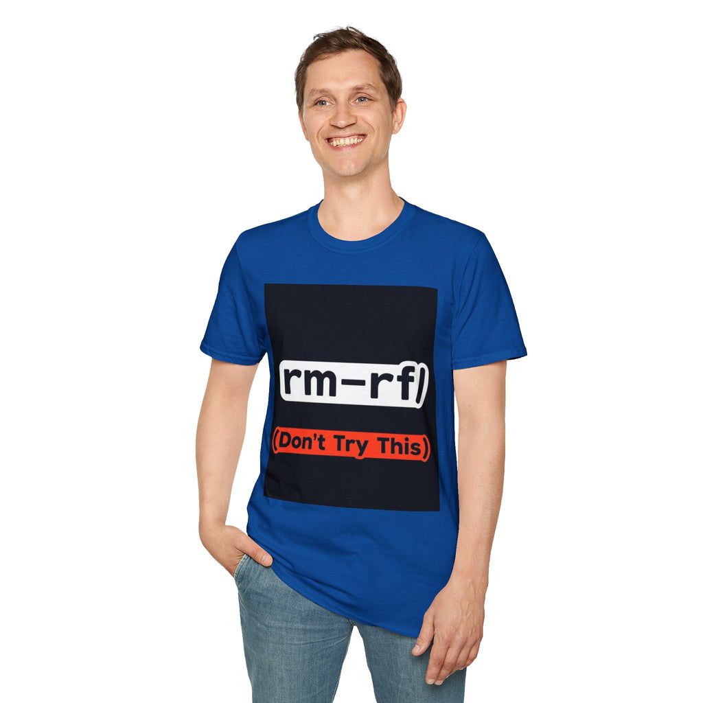 "rm -rf/ (Don't Try This)" Funny IT T-Shirt Hacker Tech Humor Command Tee