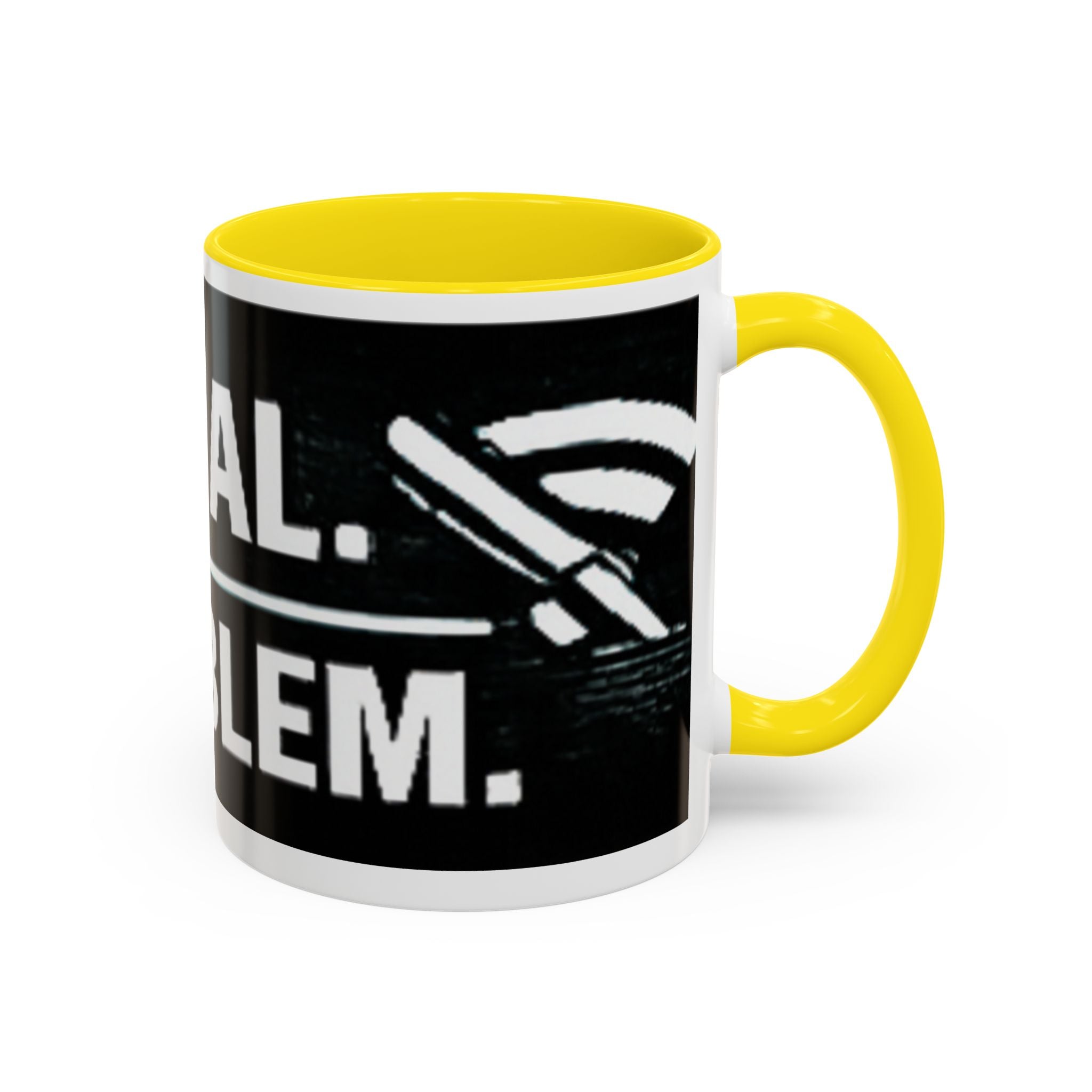 "No Signal No Problem" IT Humor Accent Coffee Mug (11, 15oz)