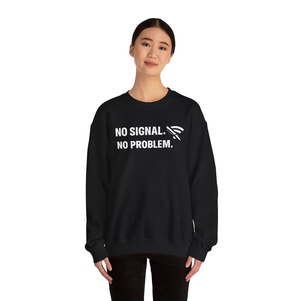 "No Signal, No Problem" Unisex Heavy Blend™ Tech Humor Crewneck Sweatshirt