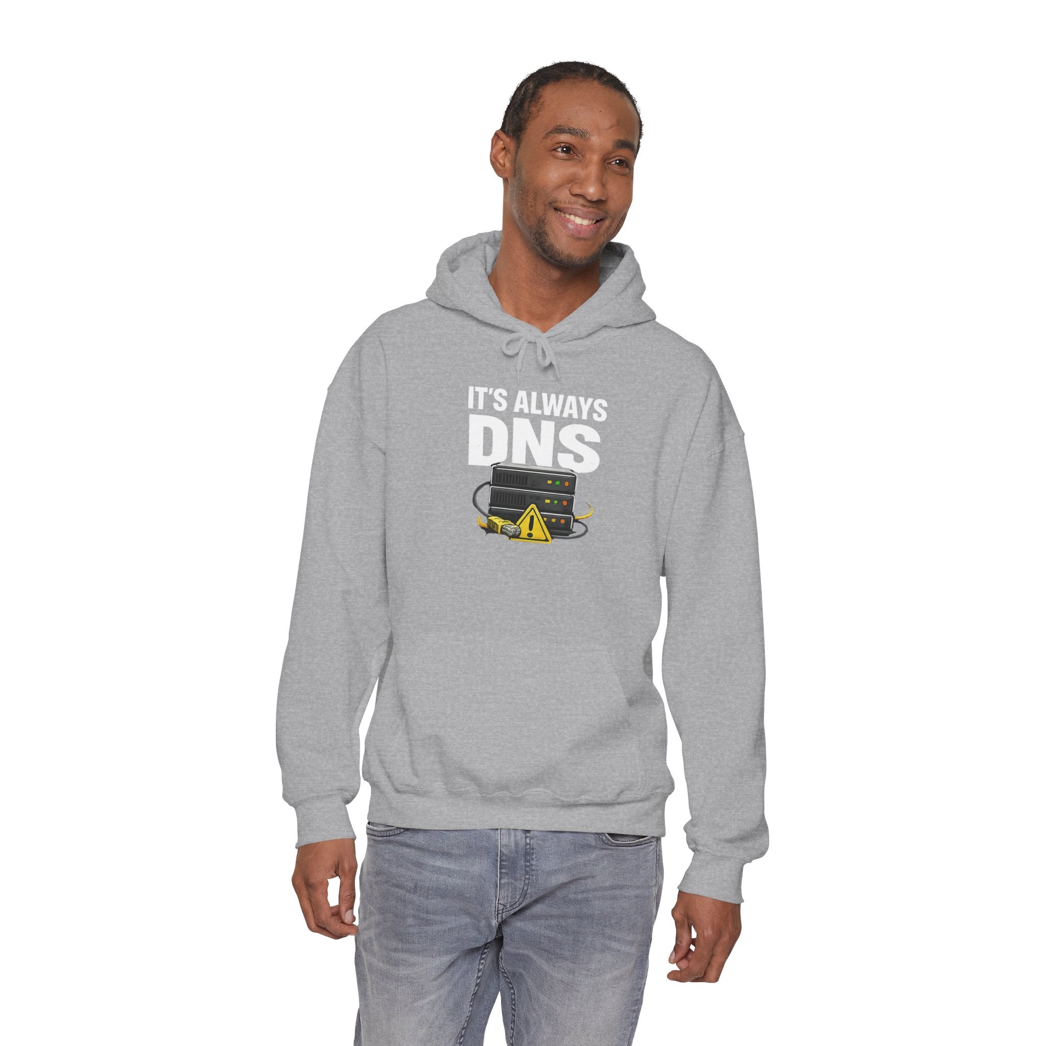 "It's Always DNS" Tech Humor Unisex Heavy Blend™ Hoodie