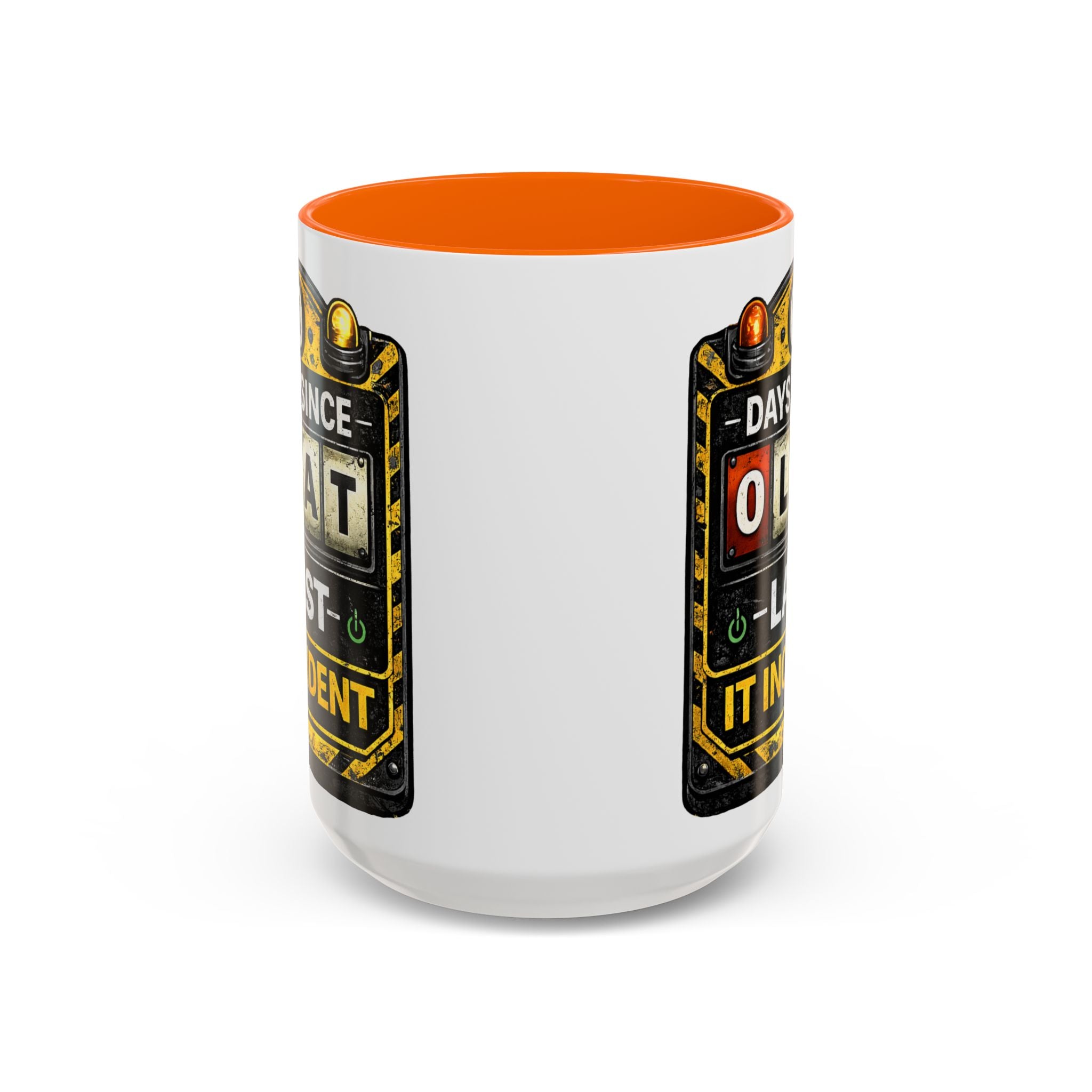 "0 Days Since Last IT Incident" IT Humor Accent Coffee Mug (11, 15oz)