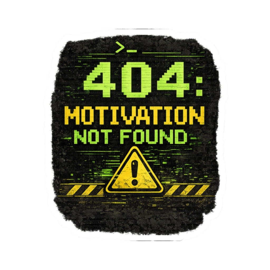 "Error 404 Motivation Not Found" Geek Tech Humor Funny IT Kiss-Cut Stickers