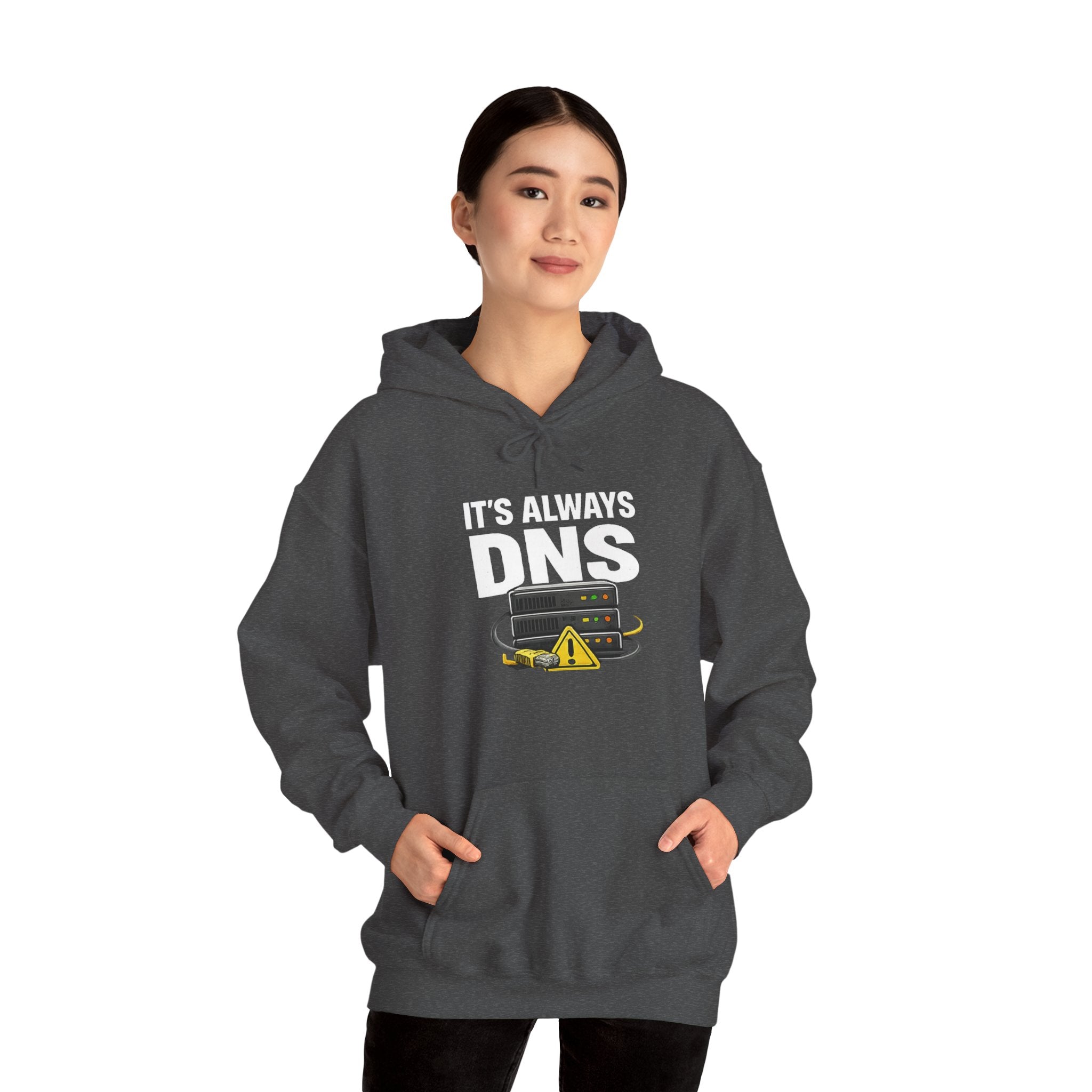 "It's Always DNS" Tech Humor Unisex Heavy Blend™ Hoodie