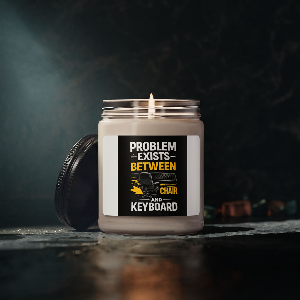 "Problem Exists Between Chair and Keyboard" Tech Humor Scented Candle (9oz)