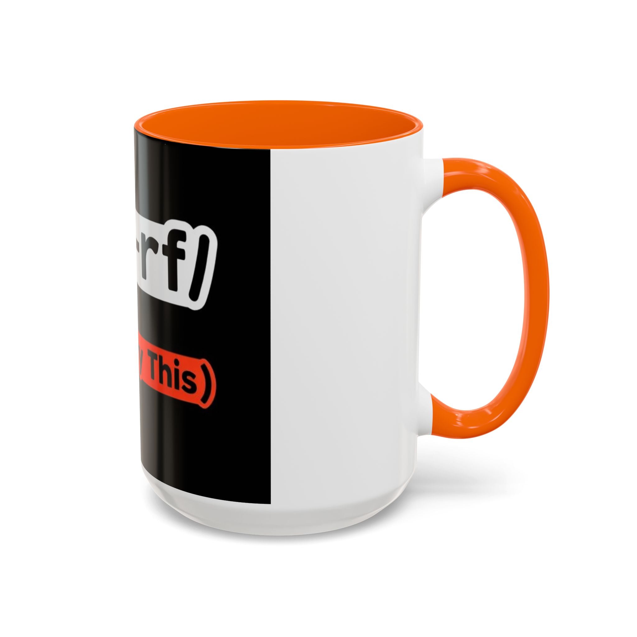 "rm -rf / (Don't Try This)" Funny IT Tech Humor Black Accent Ceramic Coffee Mug