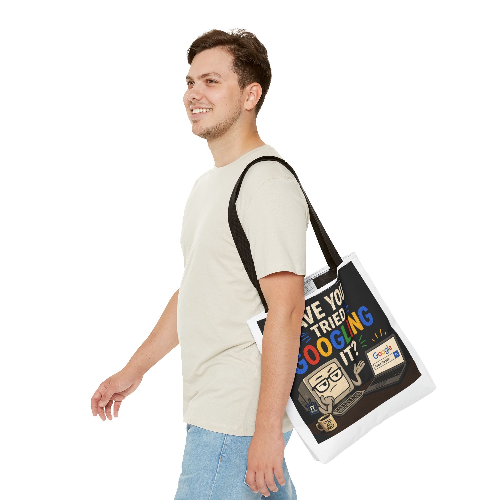 "Have You Tried Googling It?" Tote Bag – Funny Geek IT Humor Laptop Shopper
