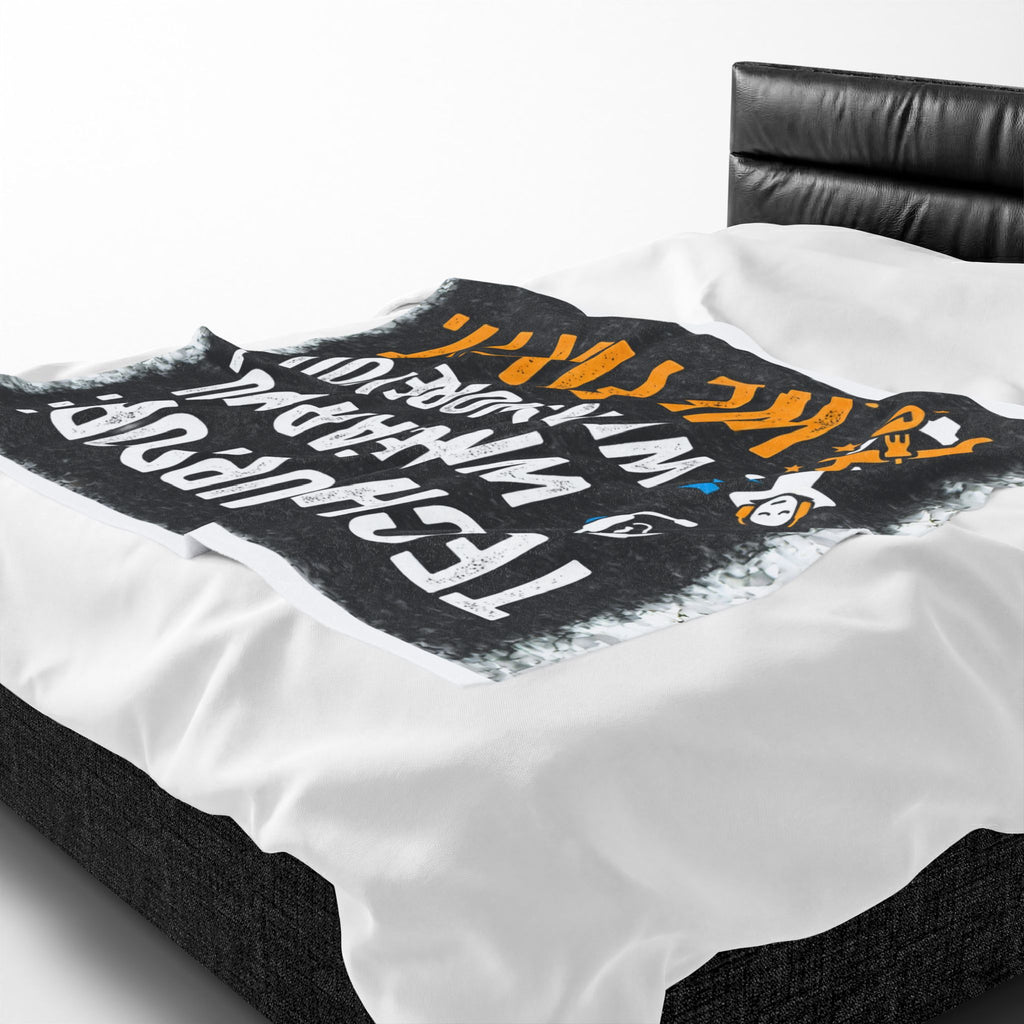 "Tech Support: We Hear You, We Ignore you, We Fix It" Tech Humor Funny IT Velveteen Plush Blanket