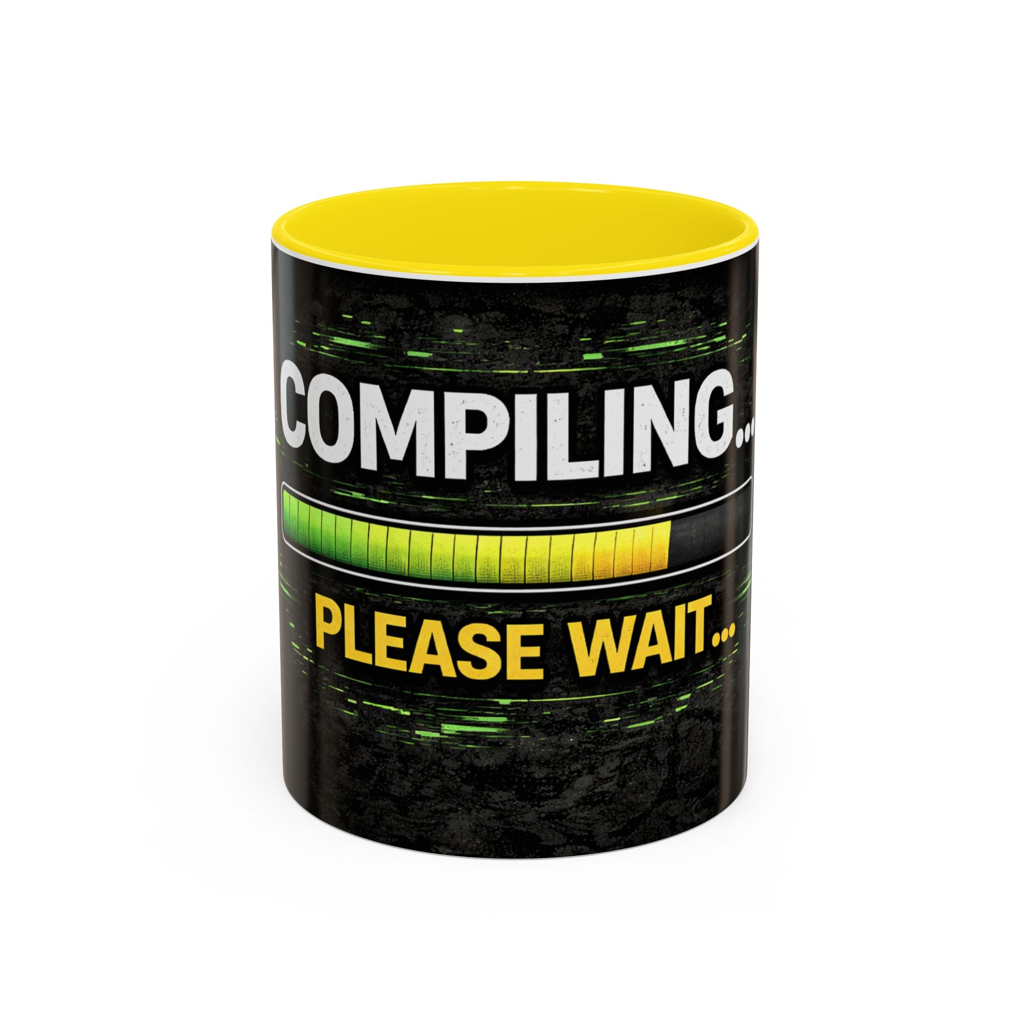 "Compiling, Please Wait" IT Humor Accent Coffee Mug (11, 15oz)