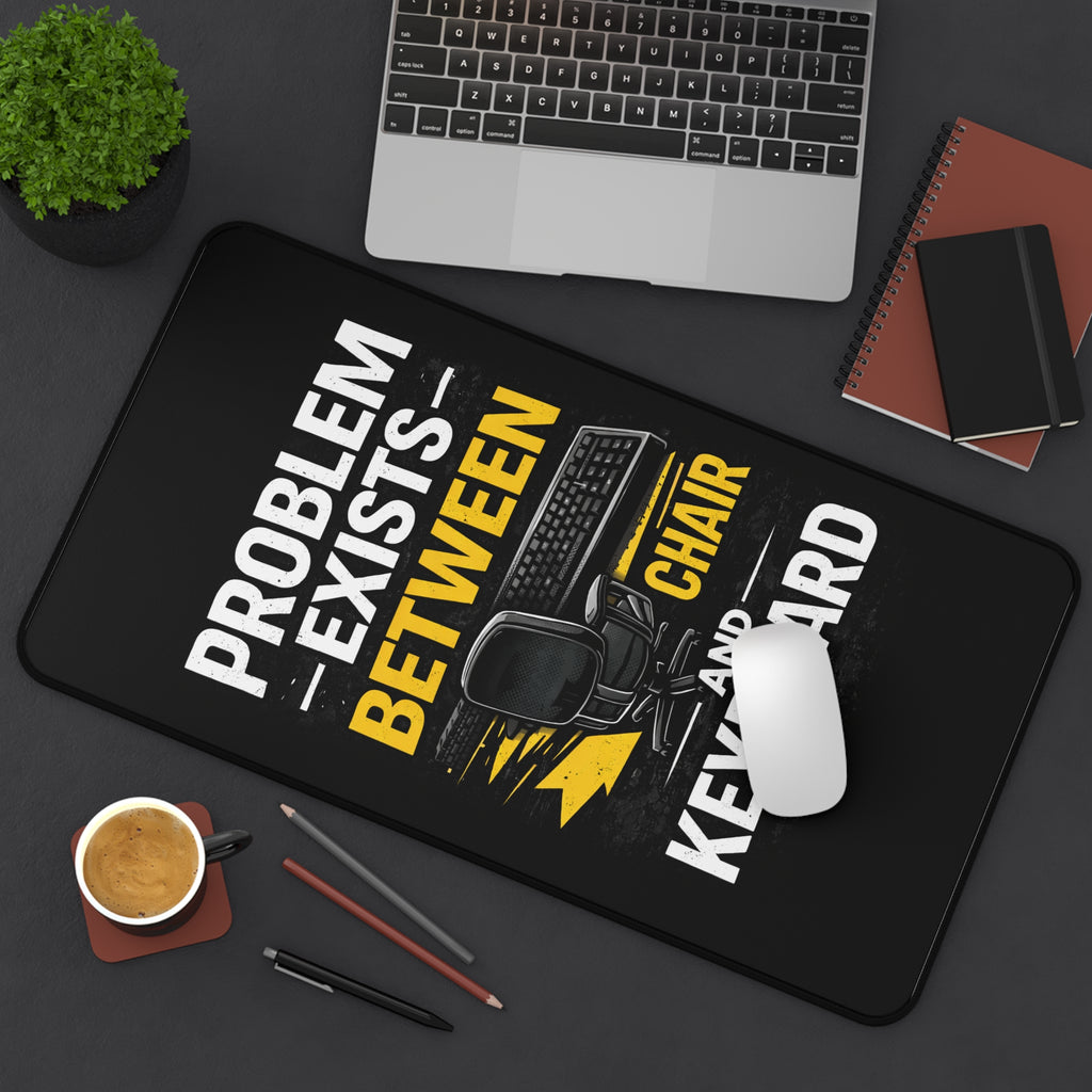"Problem Exists Between Chair and Keyboard" Gaming/Office Tech Humor Mouse Pad Funny IT Desk Mat