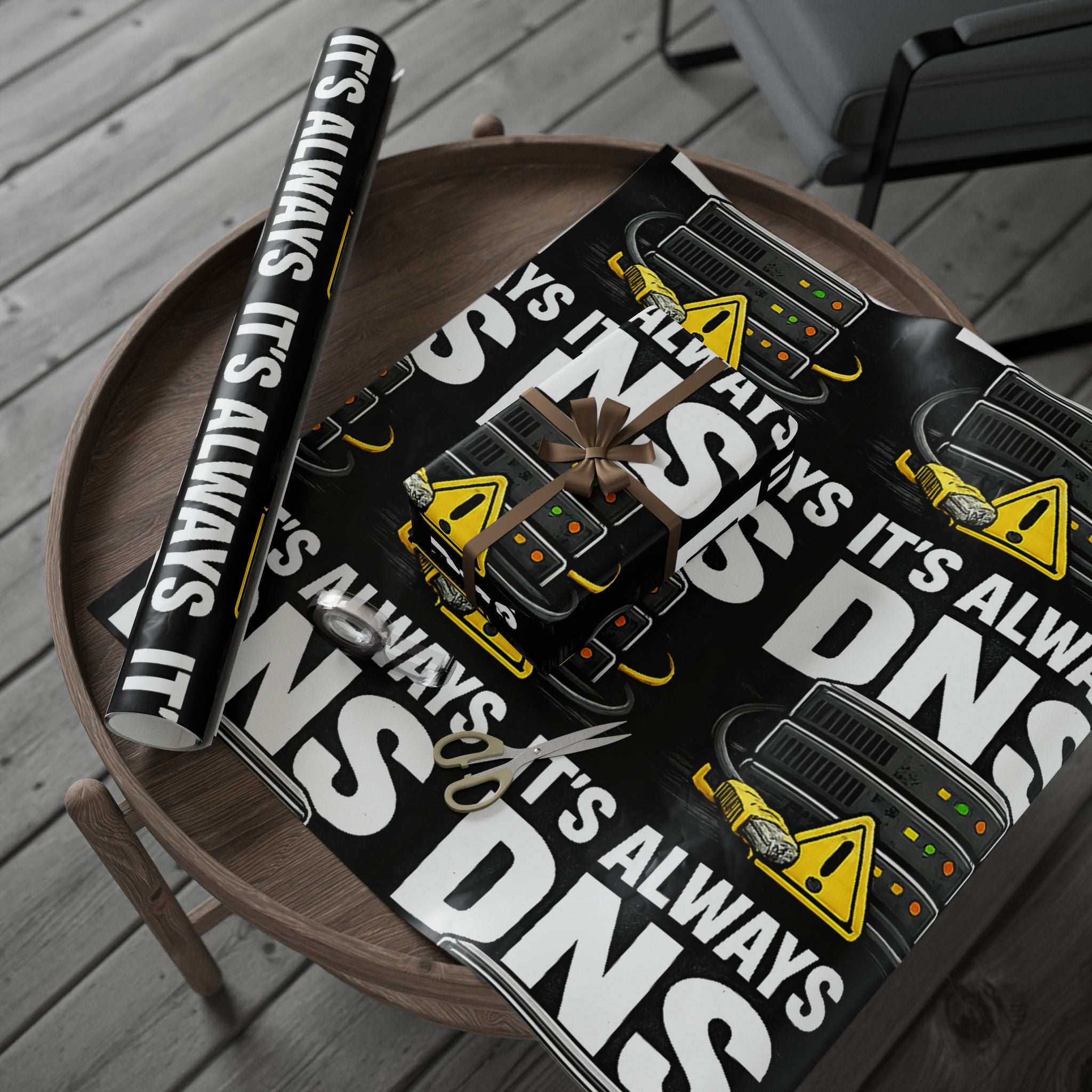 "It's Always DNS" Tech Humor Gift Wrap Funny IT Wrapping Paper