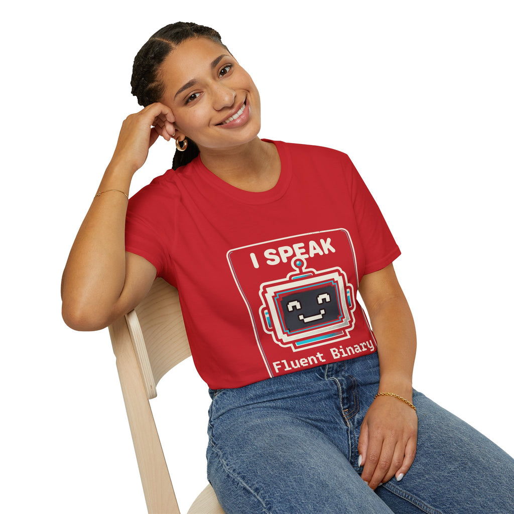 "I Speak Fluent Binary" Funny IT Programmer Tech Humor Graphic Tee