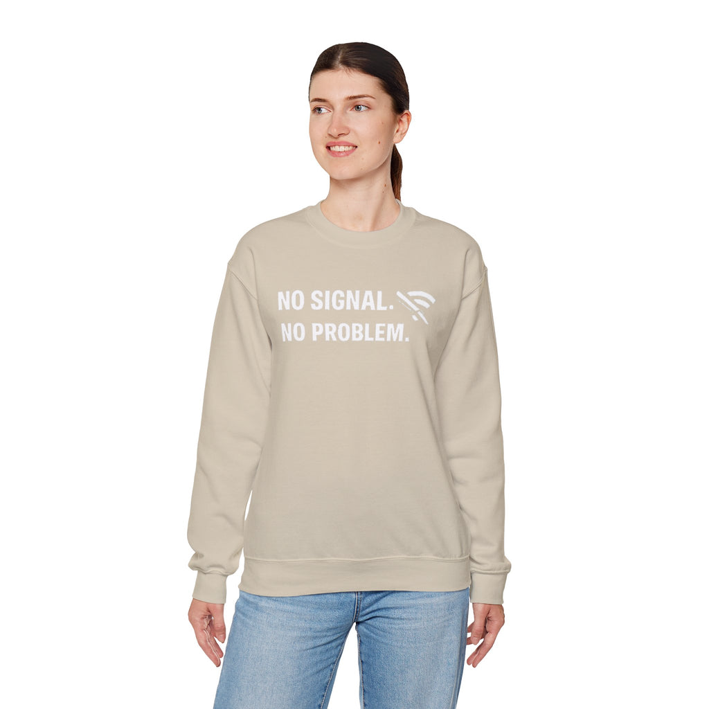 "No Signal, No Problem" Unisex Heavy Blend™ Tech Humor Crewneck Sweatshirt