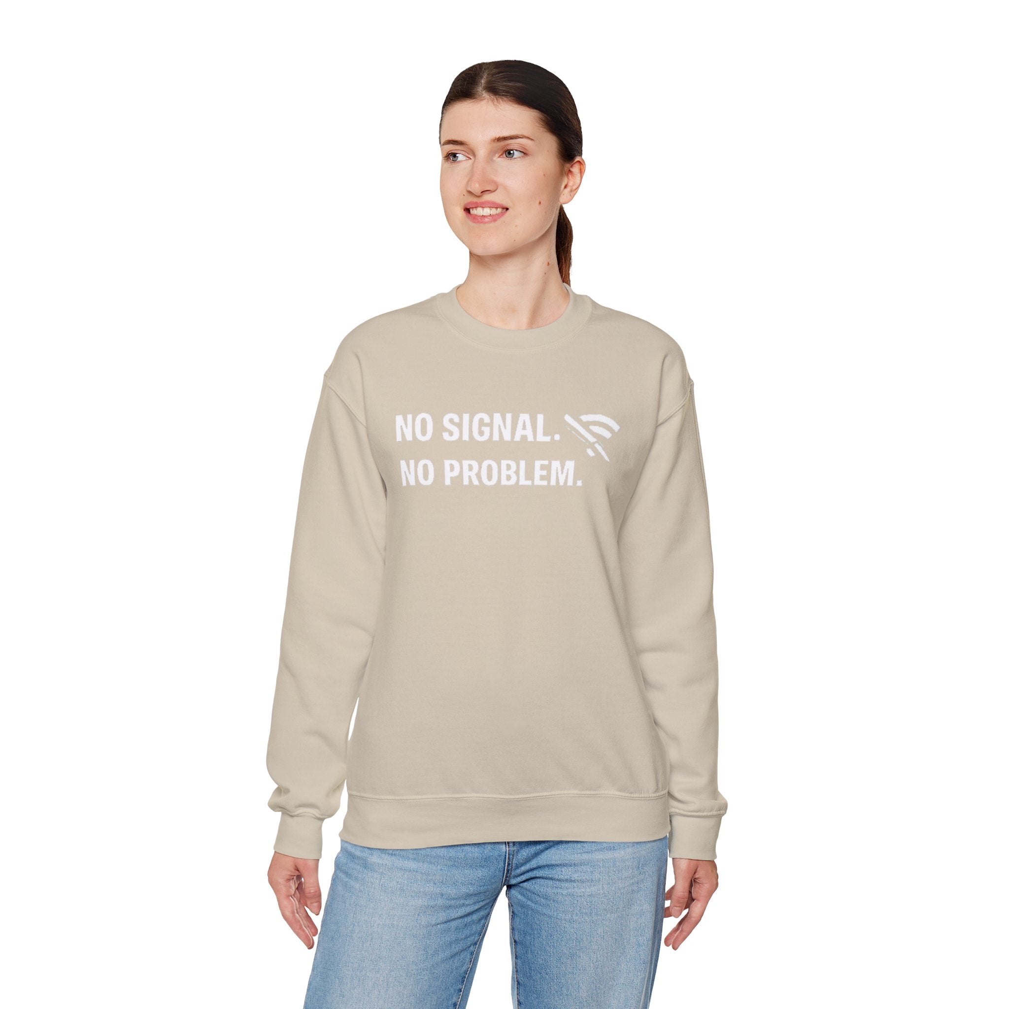 "No Signal, No Problem" Unisex Heavy Blend™ Tech Humor Crewneck Sweatshirt