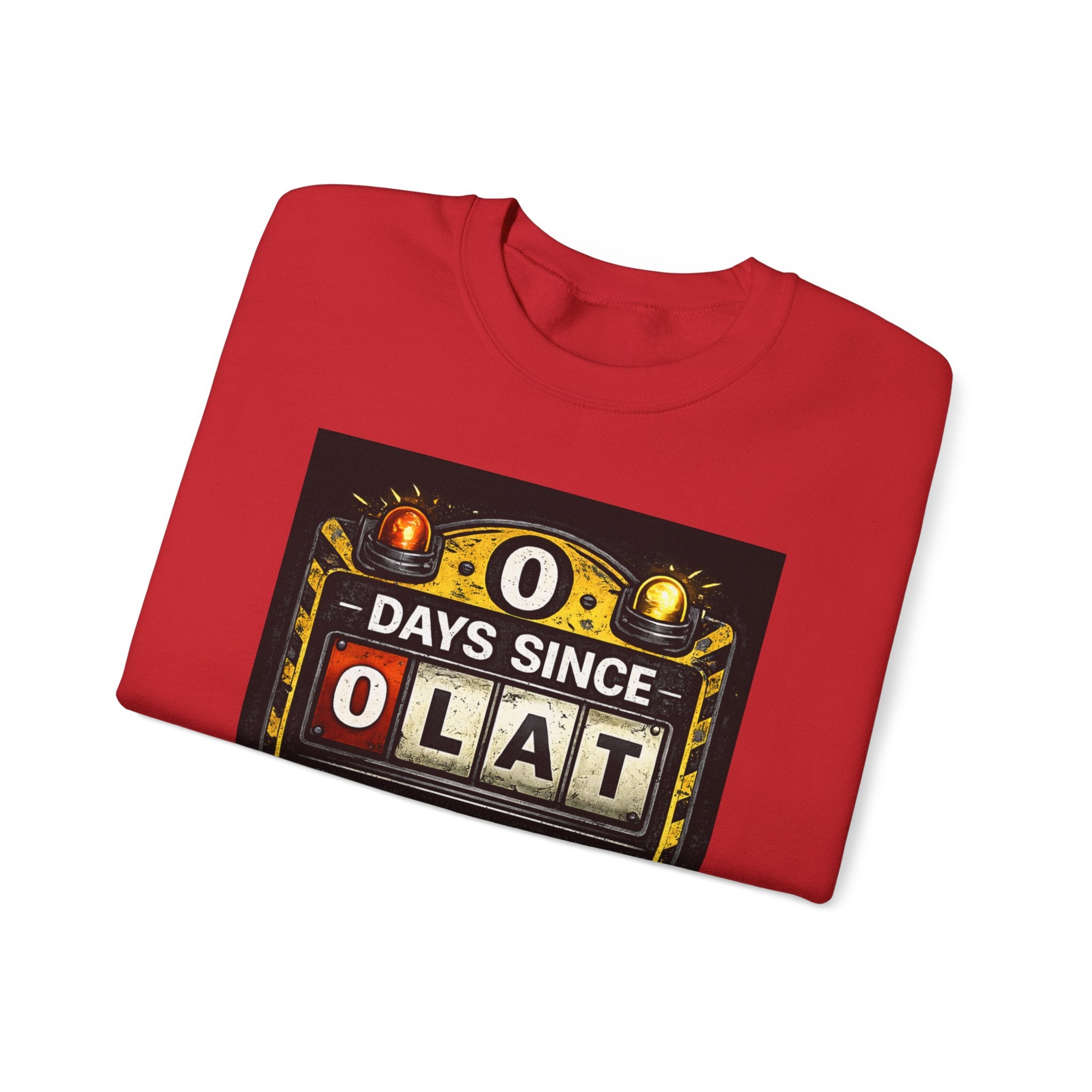 "0 Days Since Last IT Incident" Funny Tech Support Crewneck Sweatshirt