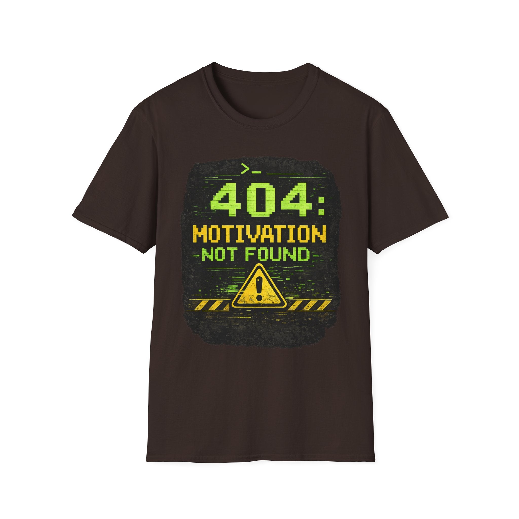 "404: Motivation Not Found" Funny IT Graphic Tee- Tech Humor T-Shirt