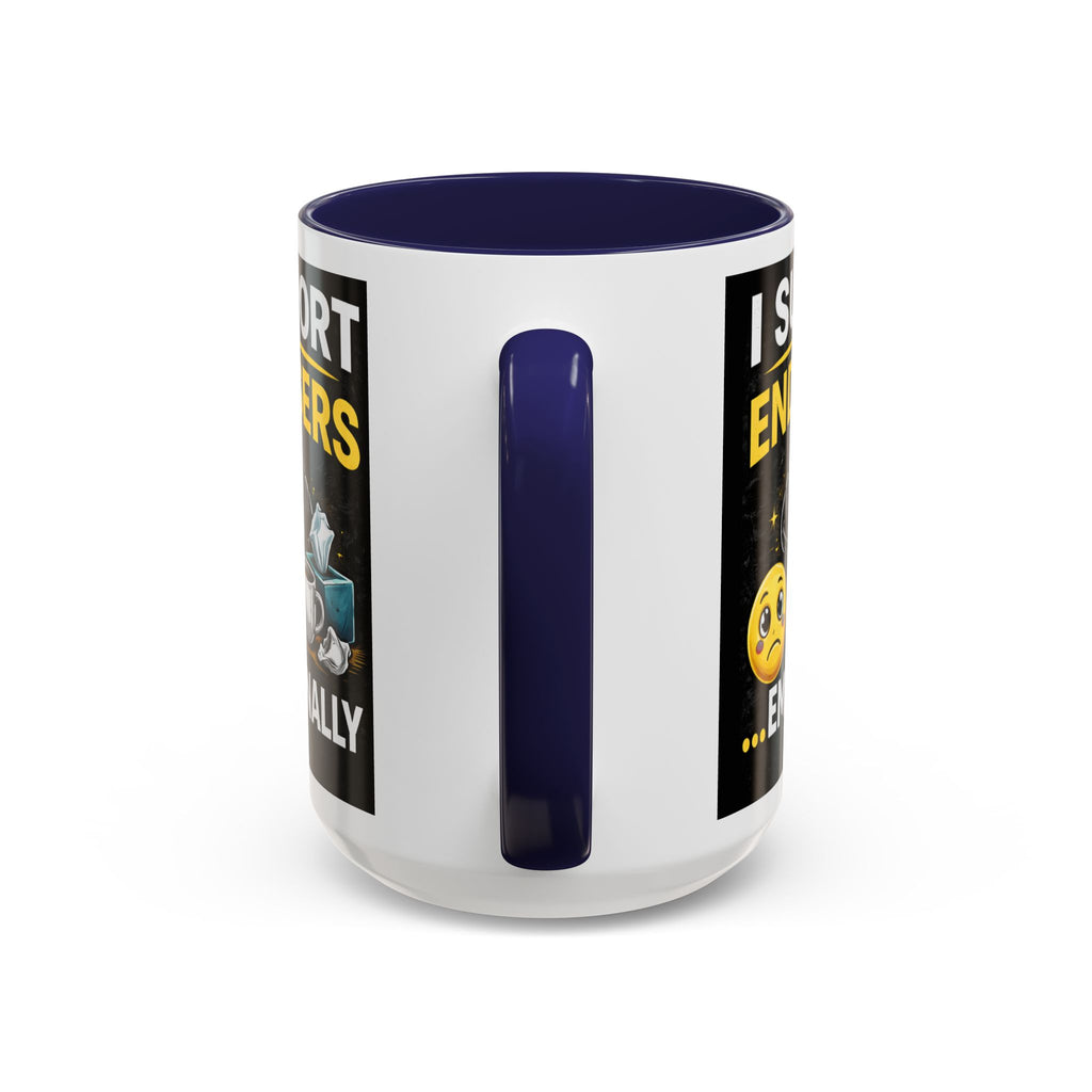 "I Support End Users, Emotionally" IT Humor Accent Coffee Mug (11, 15oz)