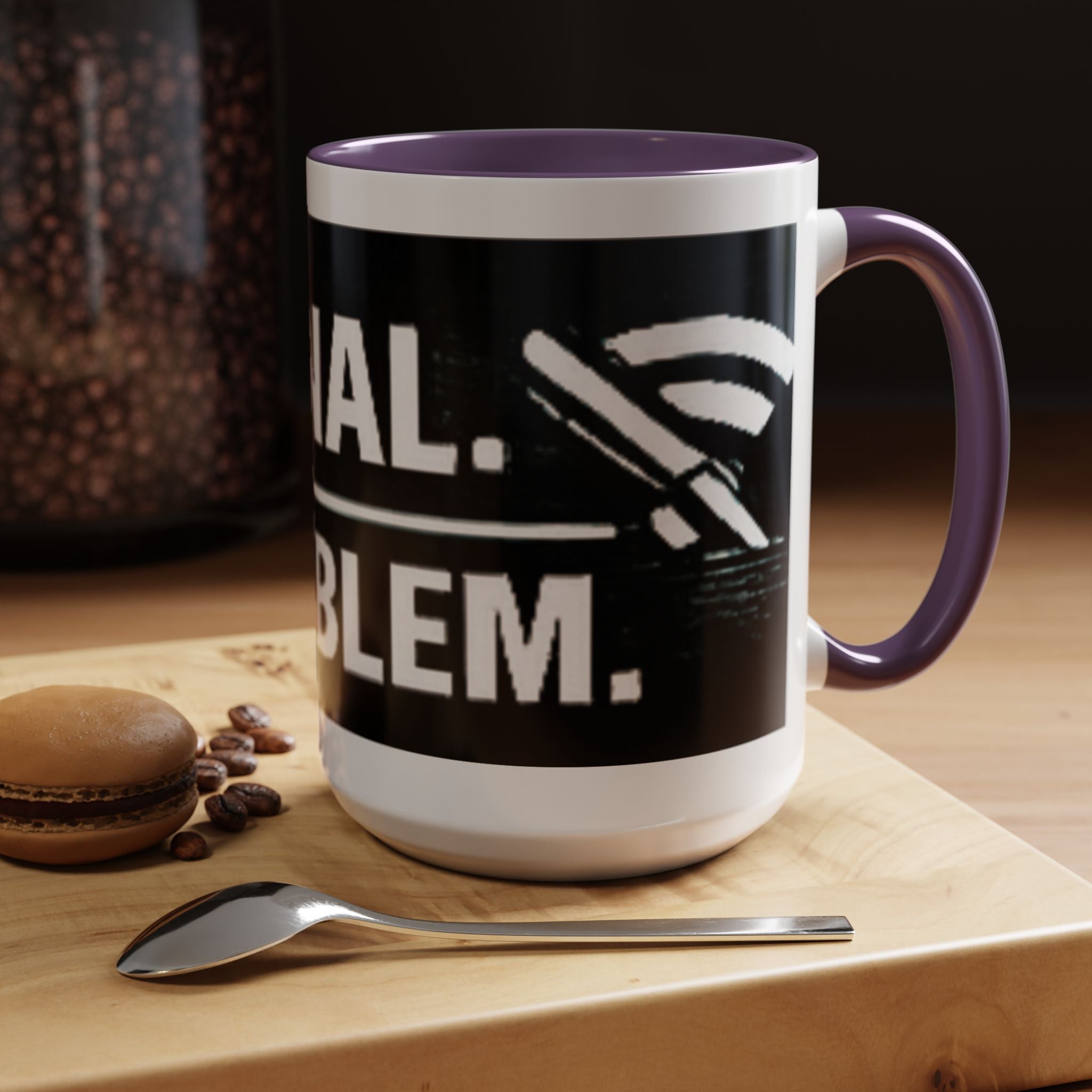 "No Signal No Problem" IT Humor Accent Coffee Mug (11, 15oz)
