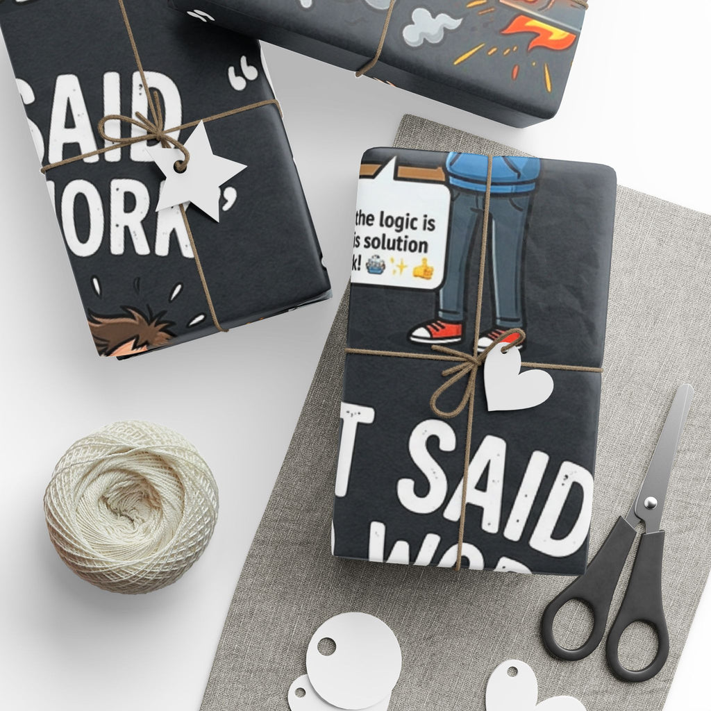 "ChatGBT Said It Would Work"  Funny IT AI Fail Design (Father's Day Gift Wrap) Tech Humor Wrapping Paper Office Gift