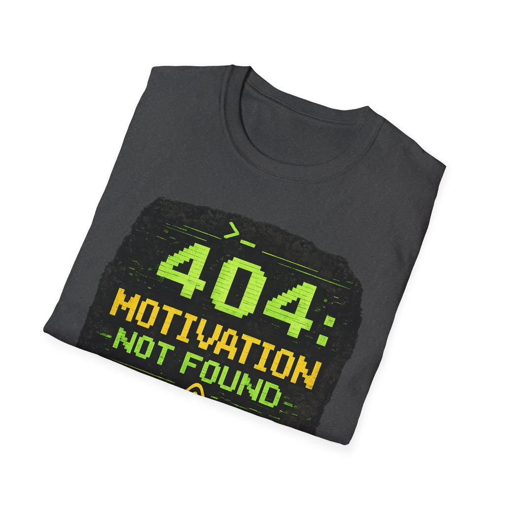 "404: Motivation Not Found" Funny IT Graphic Tee- Tech Humor T-Shirt