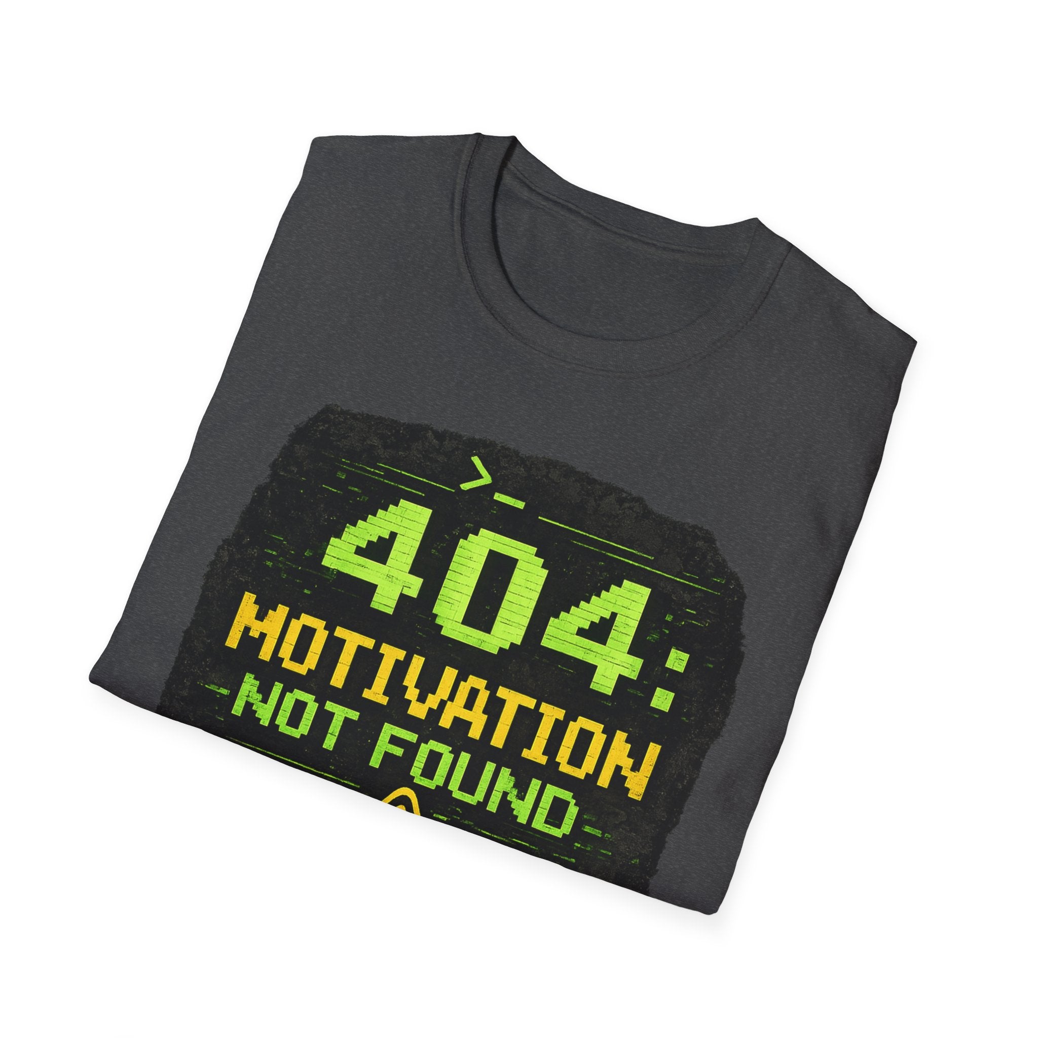 "404: Motivation Not Found" Funny IT Graphic Tee- Tech Humor T-Shirt