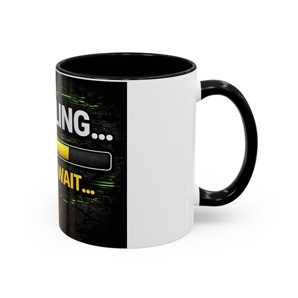 "Compiling, Please Wait" IT Humor Accent Coffee Mug (11, 15oz)