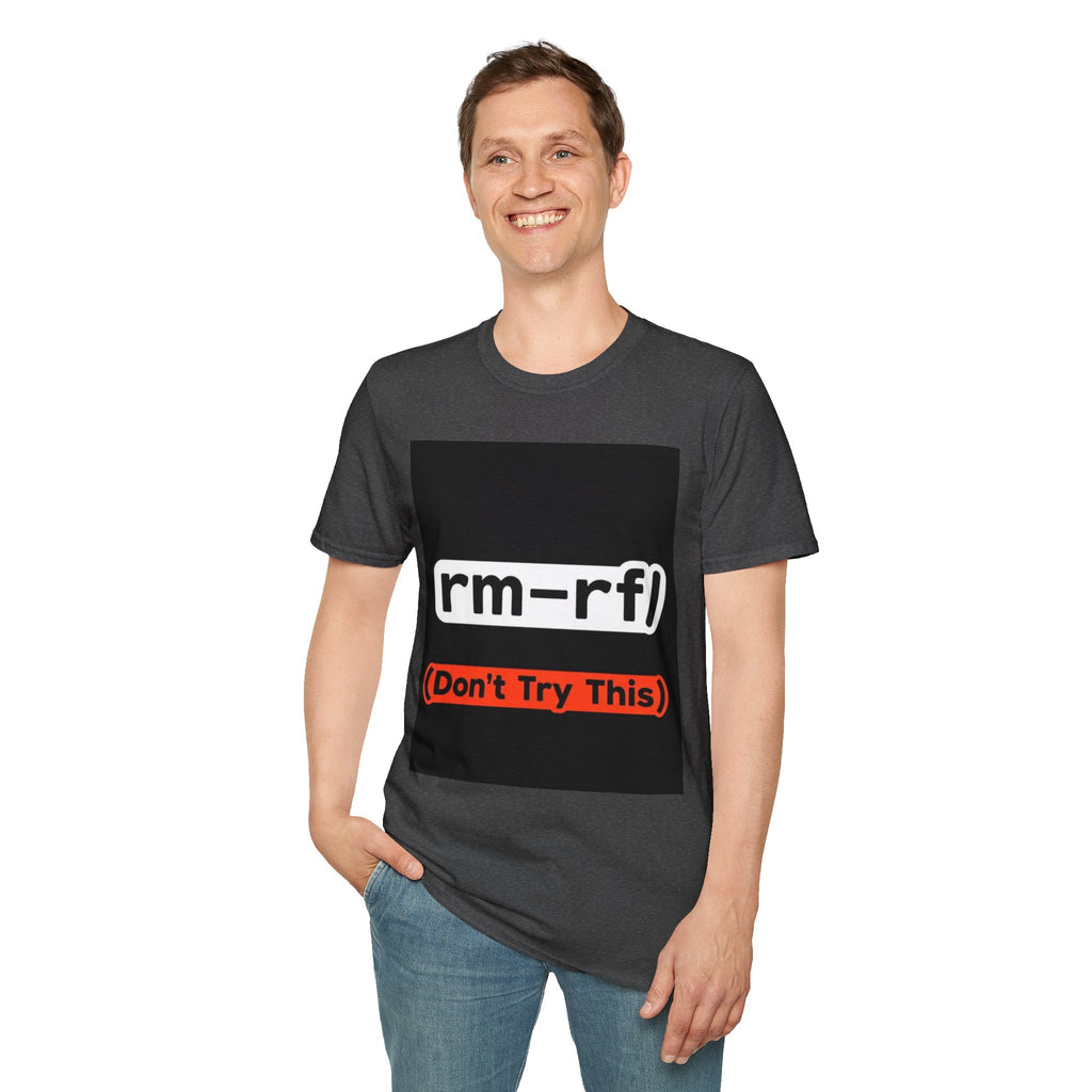 "rm -rf/ (Don't Try This)" Funny IT T-Shirt Hacker Tech Humor Command Tee