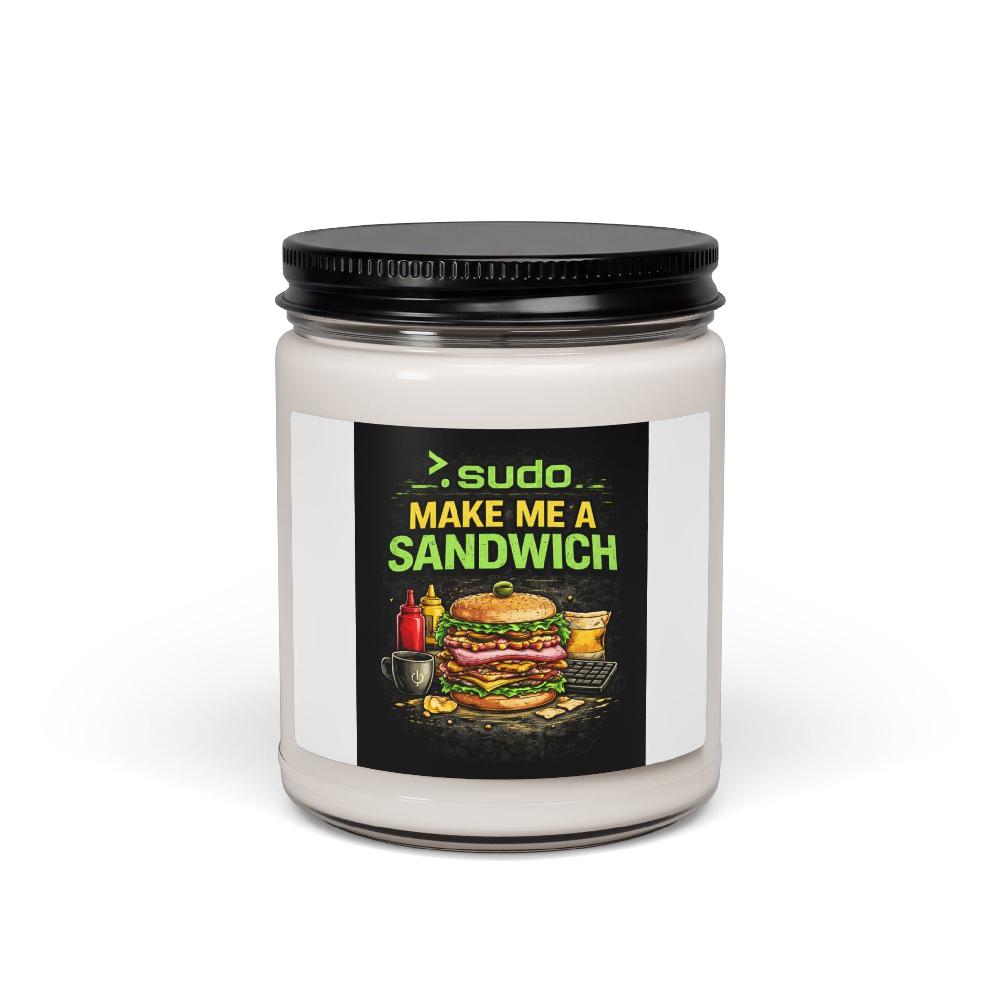 ">. sudo: Make Me a Sandwich"  IT Humor Scented Candle (9oz)