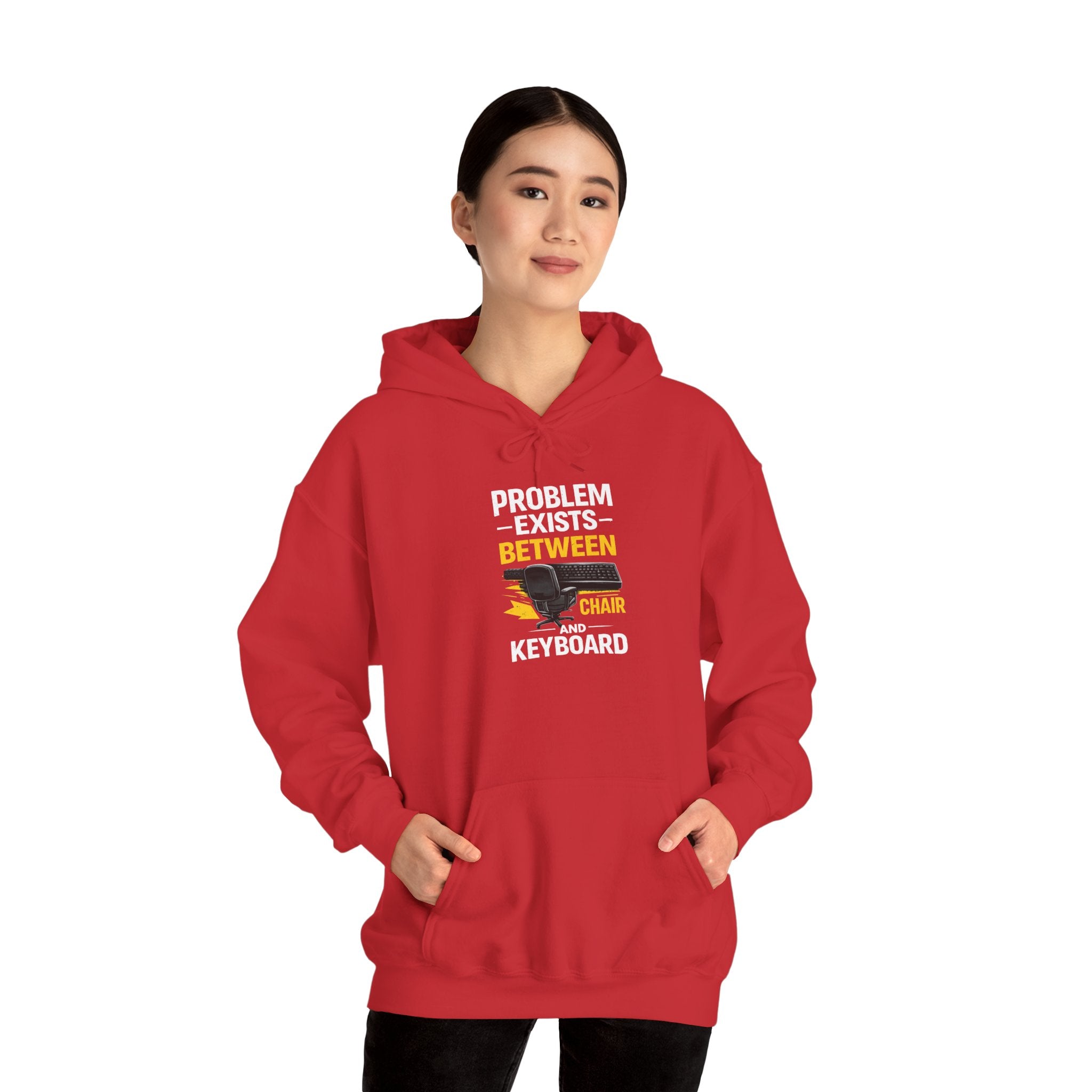"Problem Exists Between Chair and Keyboard" — Funny IT Programmer Hoodie