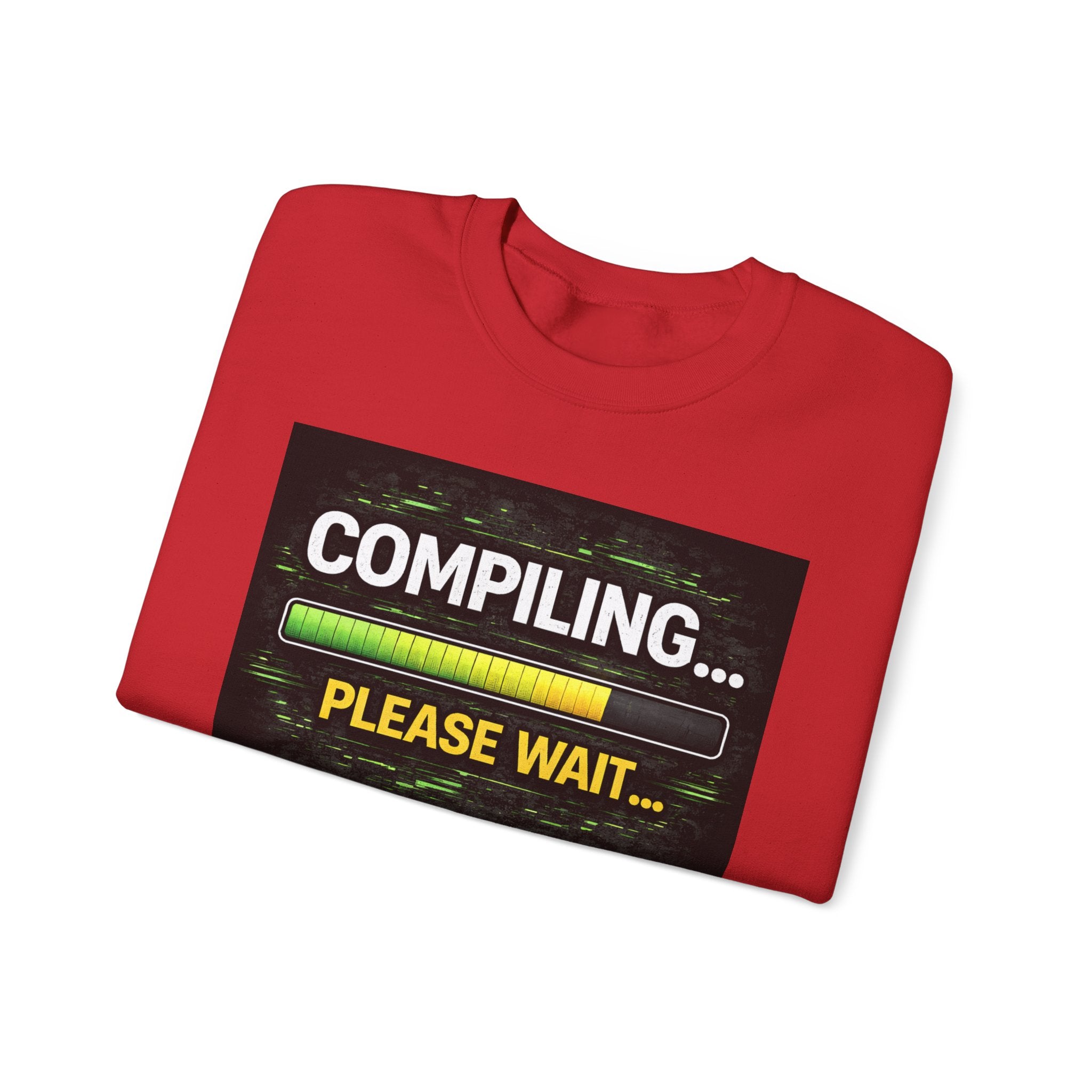 "Compiling... Please Wait" Tech Humor Crewneck Sweatshirt