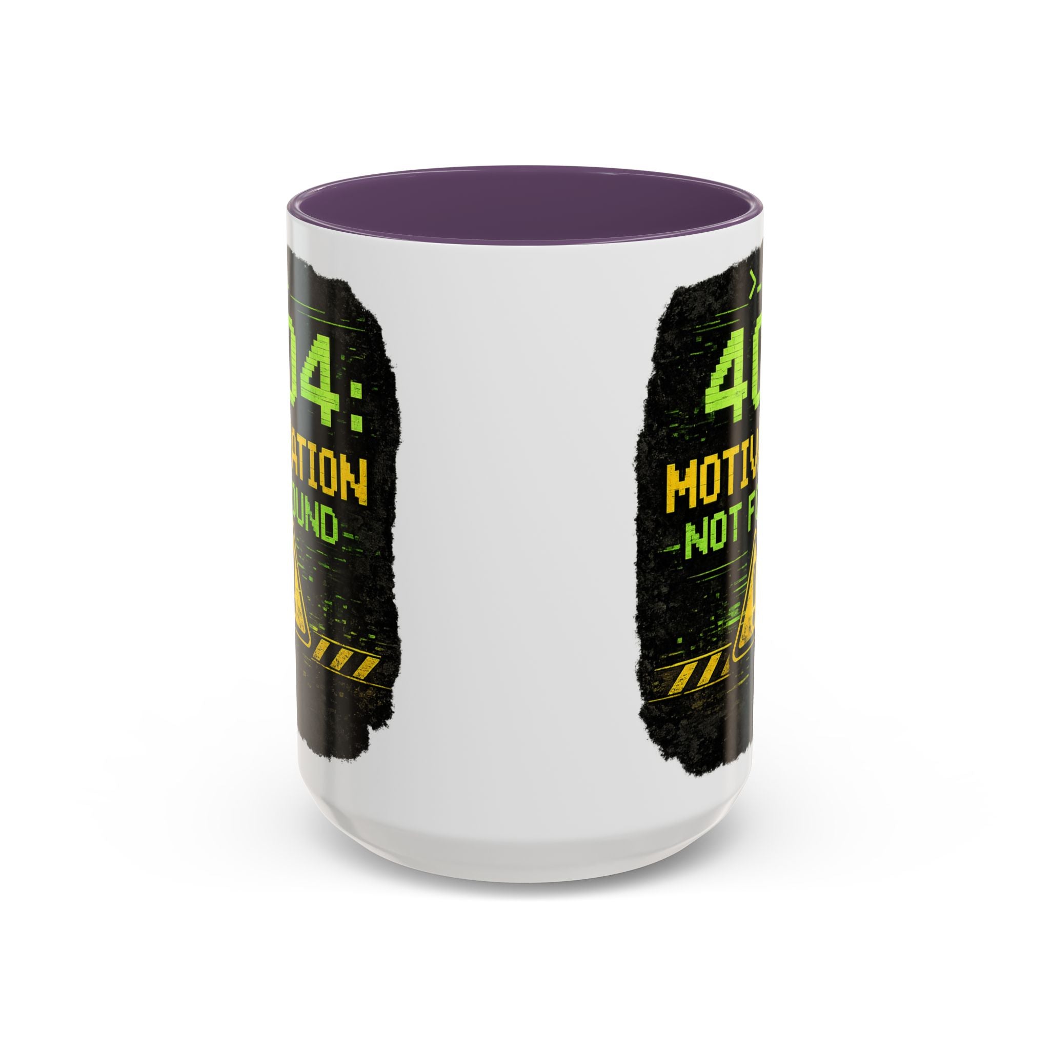 "Error 404 Motivation Not Found" IT Humor Accent Coffee Mug (11, 15oz)