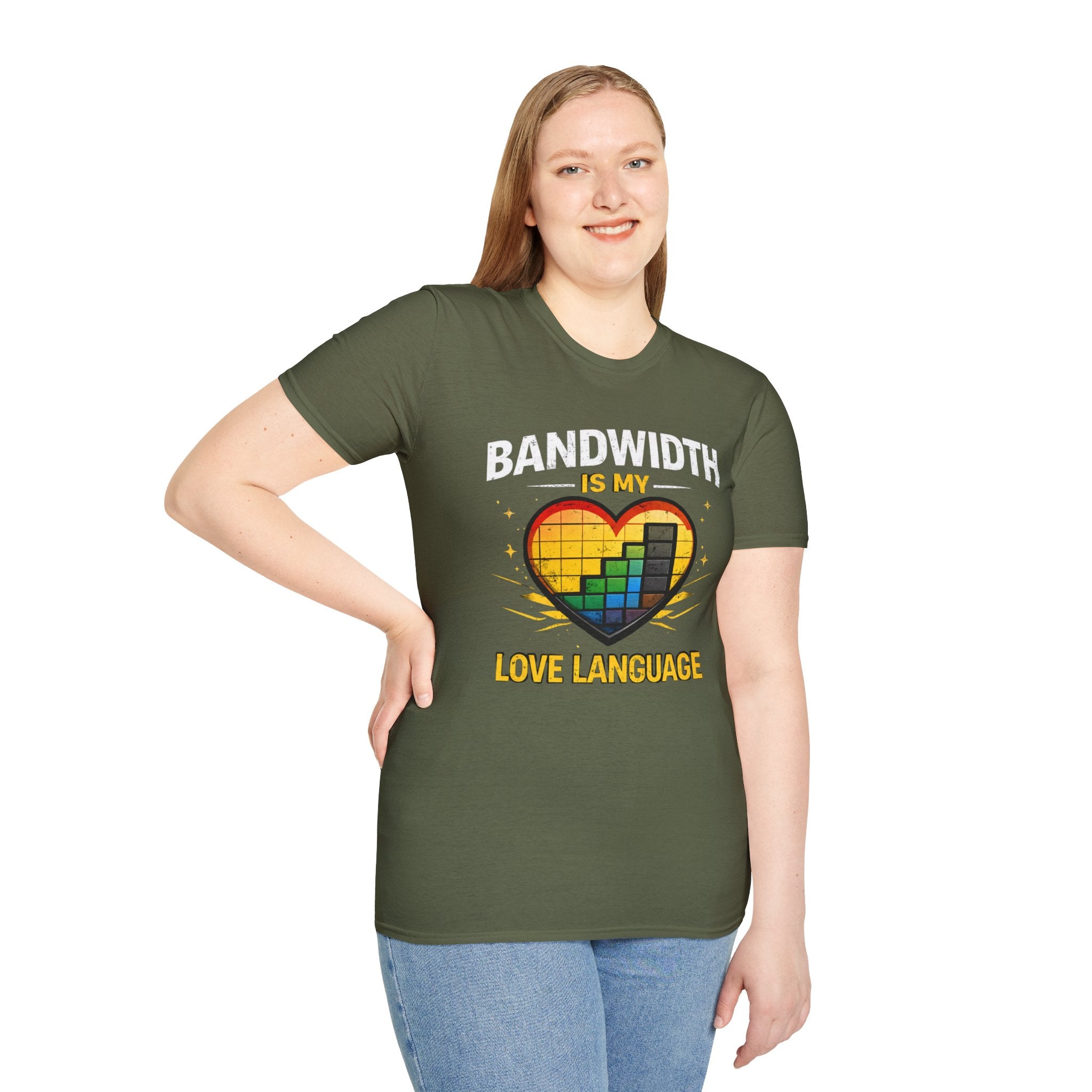 "Bandwidth Is My Love Language" Funny IT Tech Humor T-Shirt