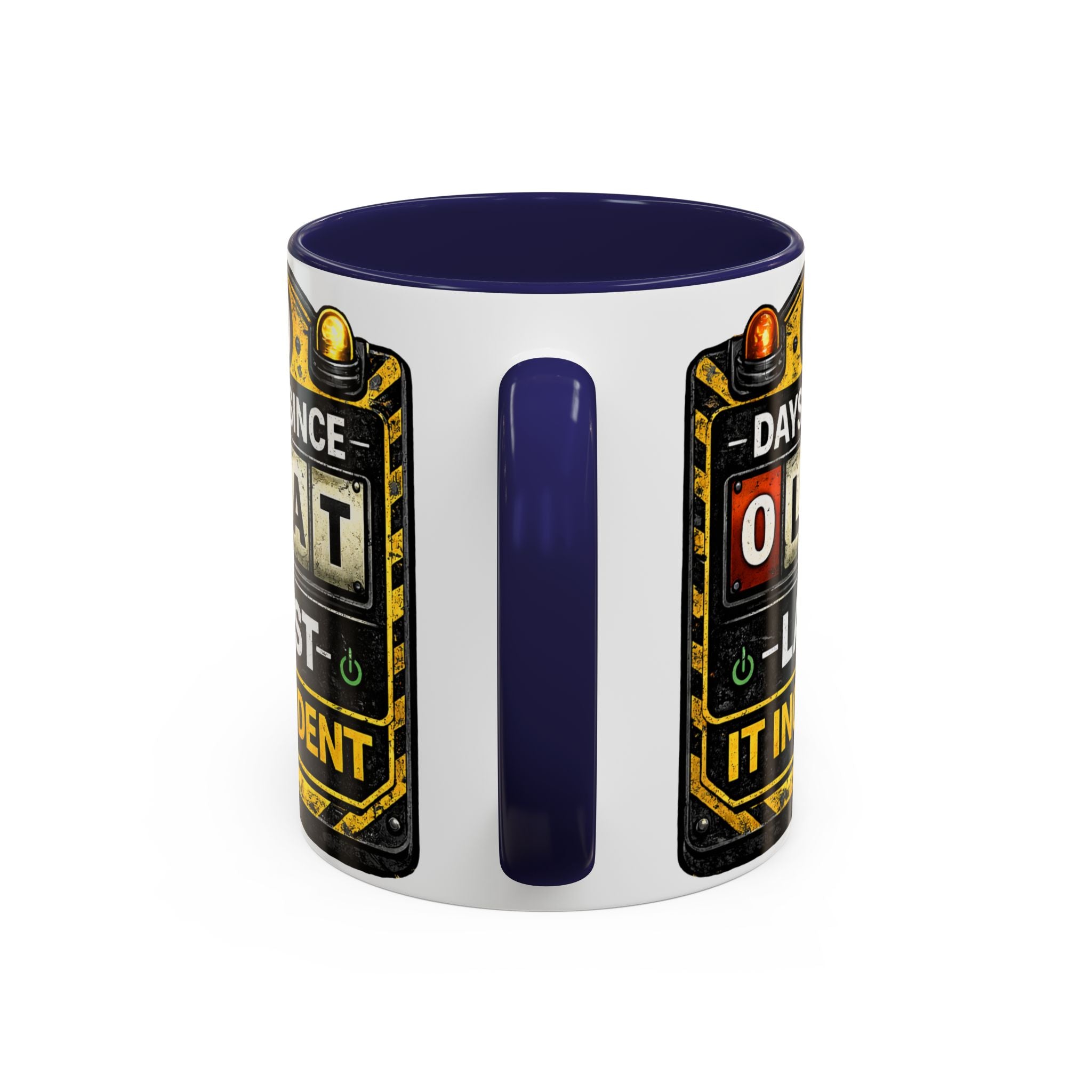 "0 Days Since Last IT Incident" IT Humor Accent Coffee Mug (11, 15oz)