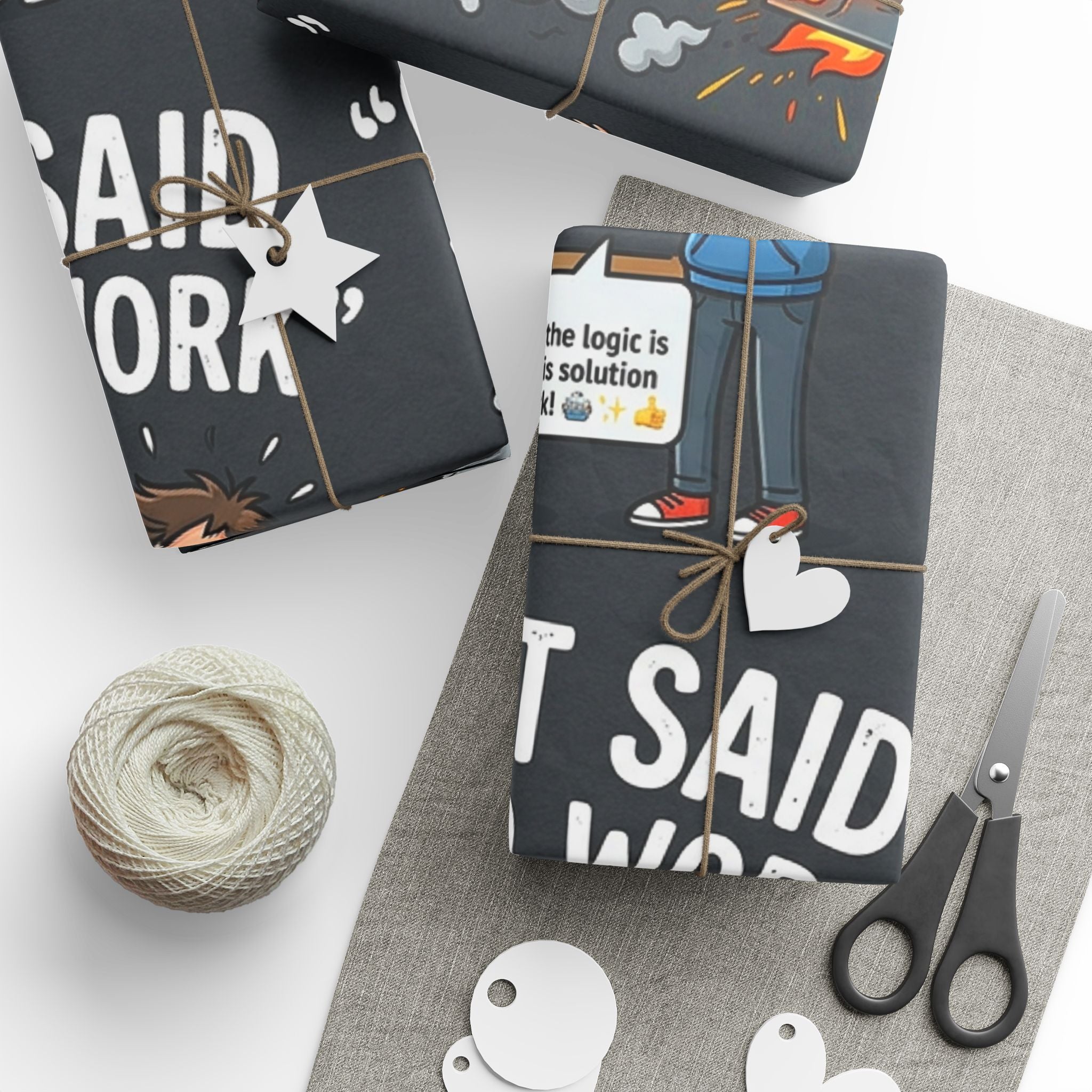 "ChatGBT Said It Would Work"  Funny IT AI Fail Design (Father's Day Gift Wrap) Tech Humor Wrapping Paper Office Gift
