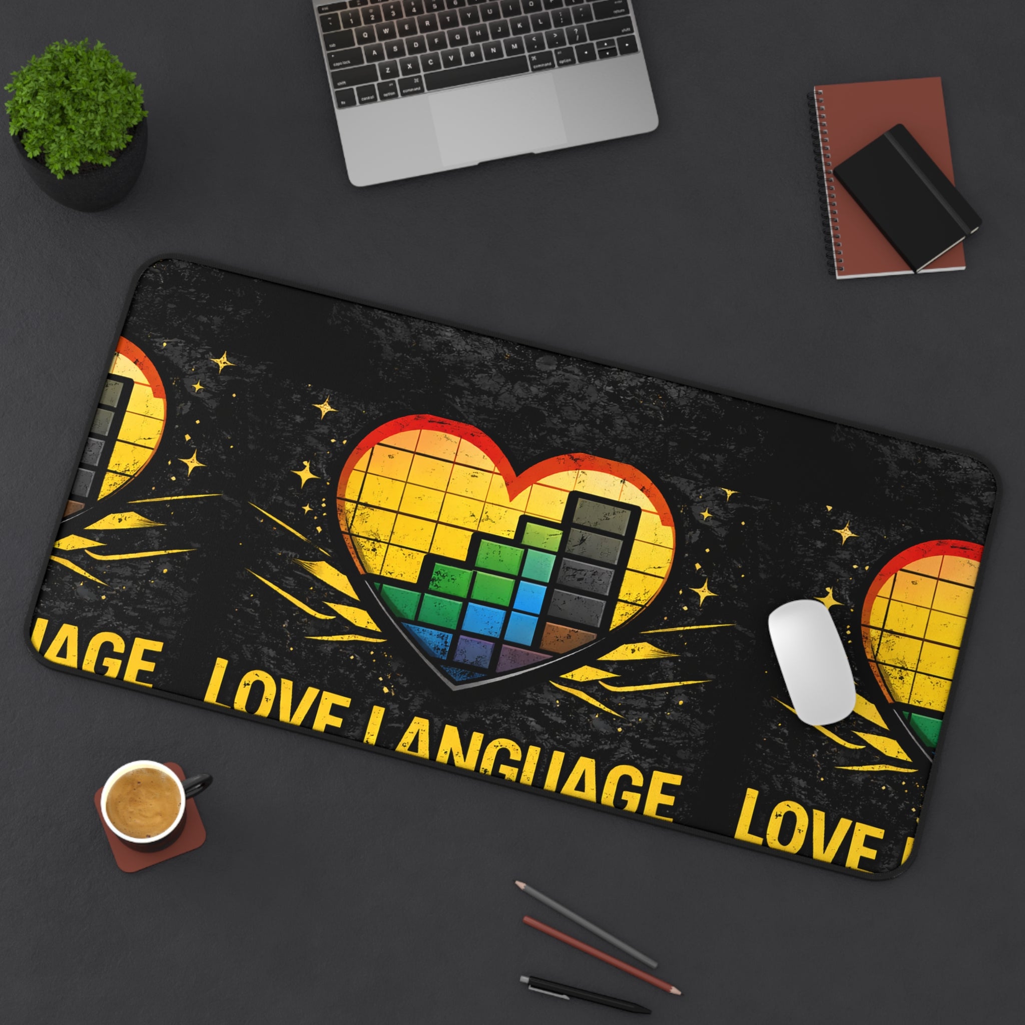 "Bandwidth Is My Love Language" Funny IT Desk Mat — Gamer/Tech Humor Mouse Pad Design