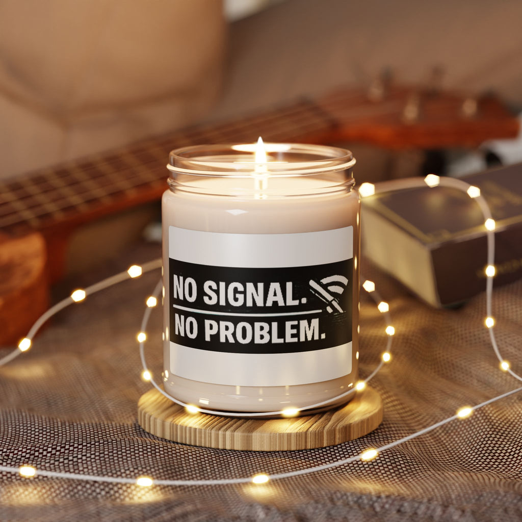 "No Signal, No Problem" IT Humor Soy Candle — 9oz Scented Jar for Relaxation & Digital Detox