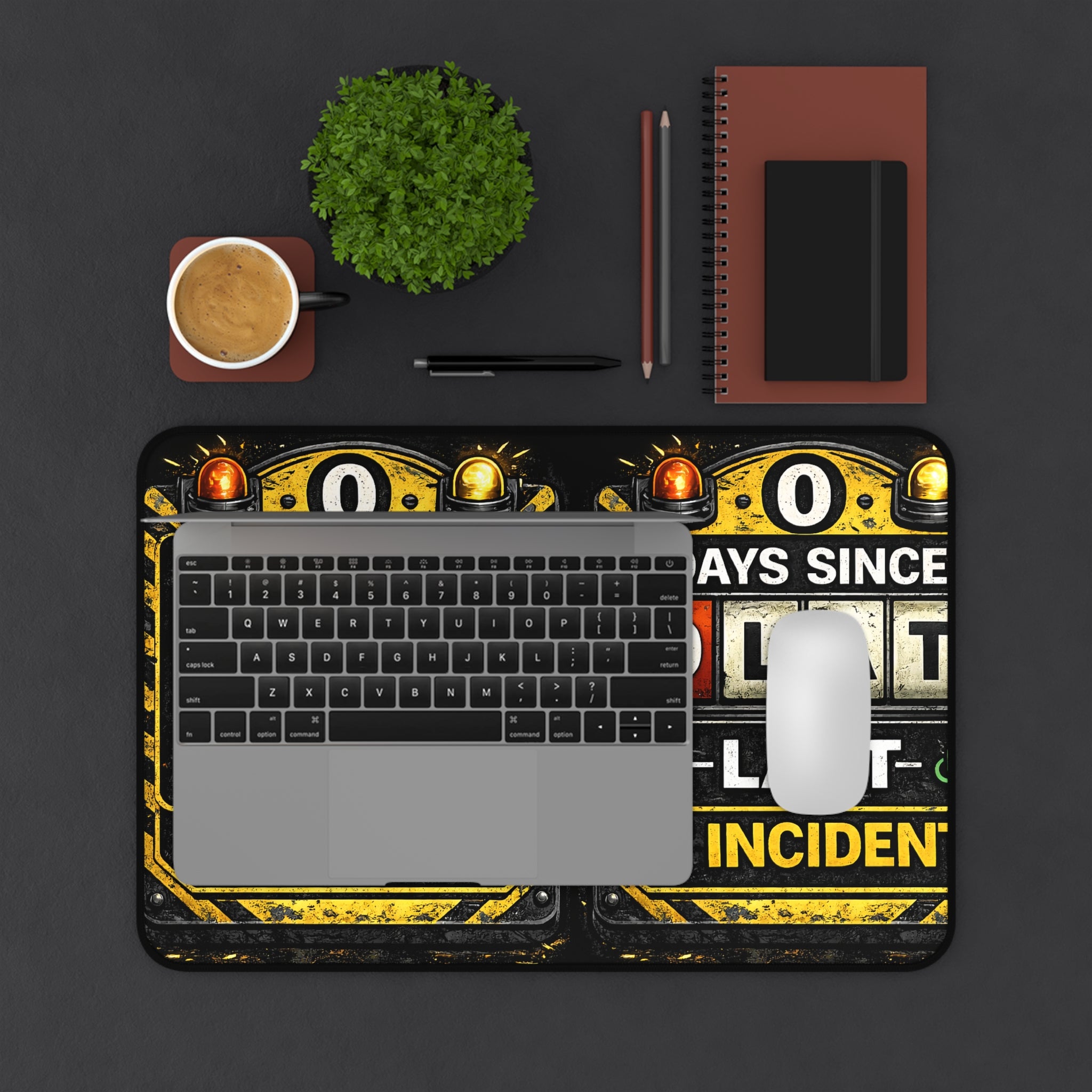 "0 Days Since Last IT Incident" Tech Humor Desk Mat — Funny IT Support Mouse Pad
