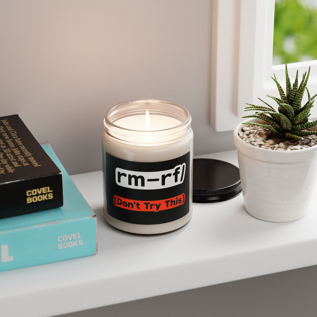 "rm–rf/ (Don't Try This)" Funny IT Scented Jar Candle 9oz