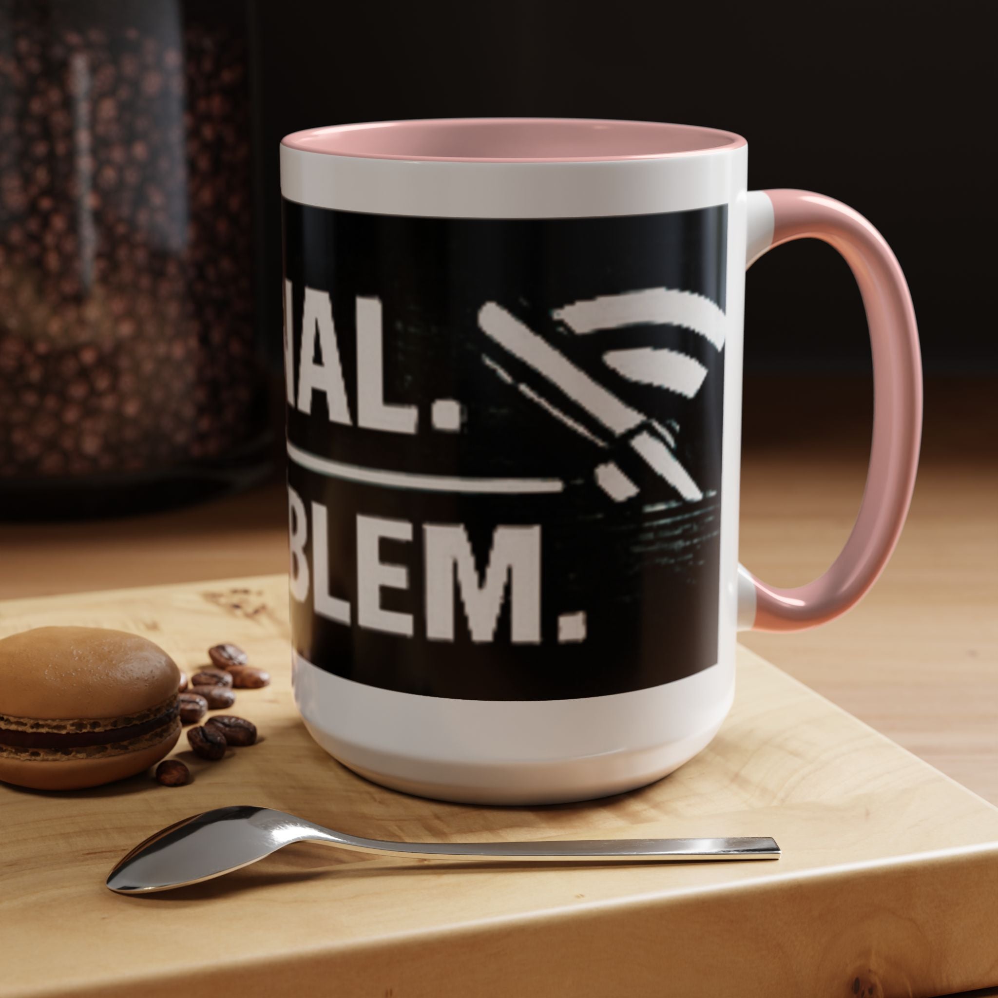 "No Signal No Problem" IT Humor Accent Coffee Mug (11, 15oz)