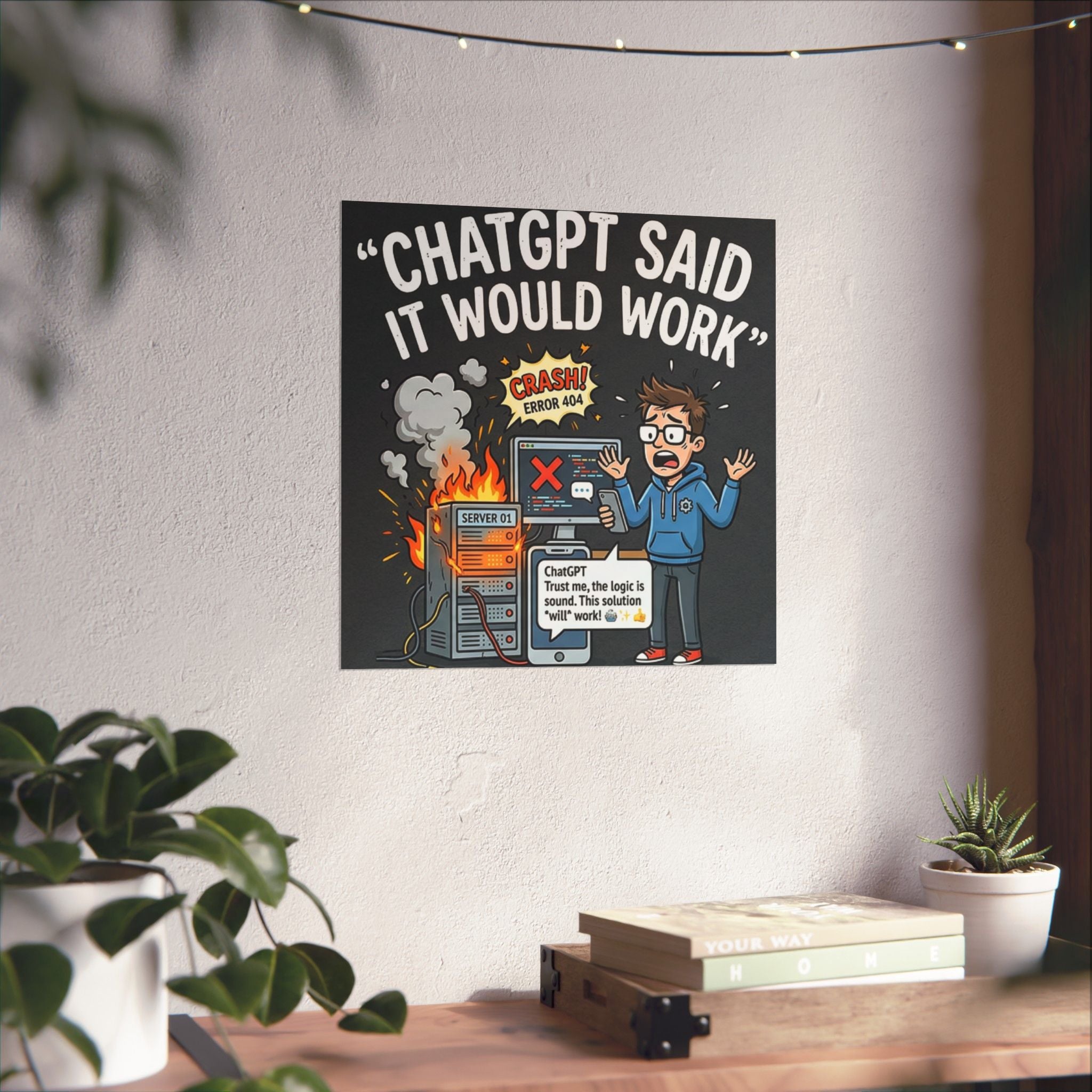 "ChatGPT Said It Would Work" Tech Humor Funny IT Matte Vertical Poster