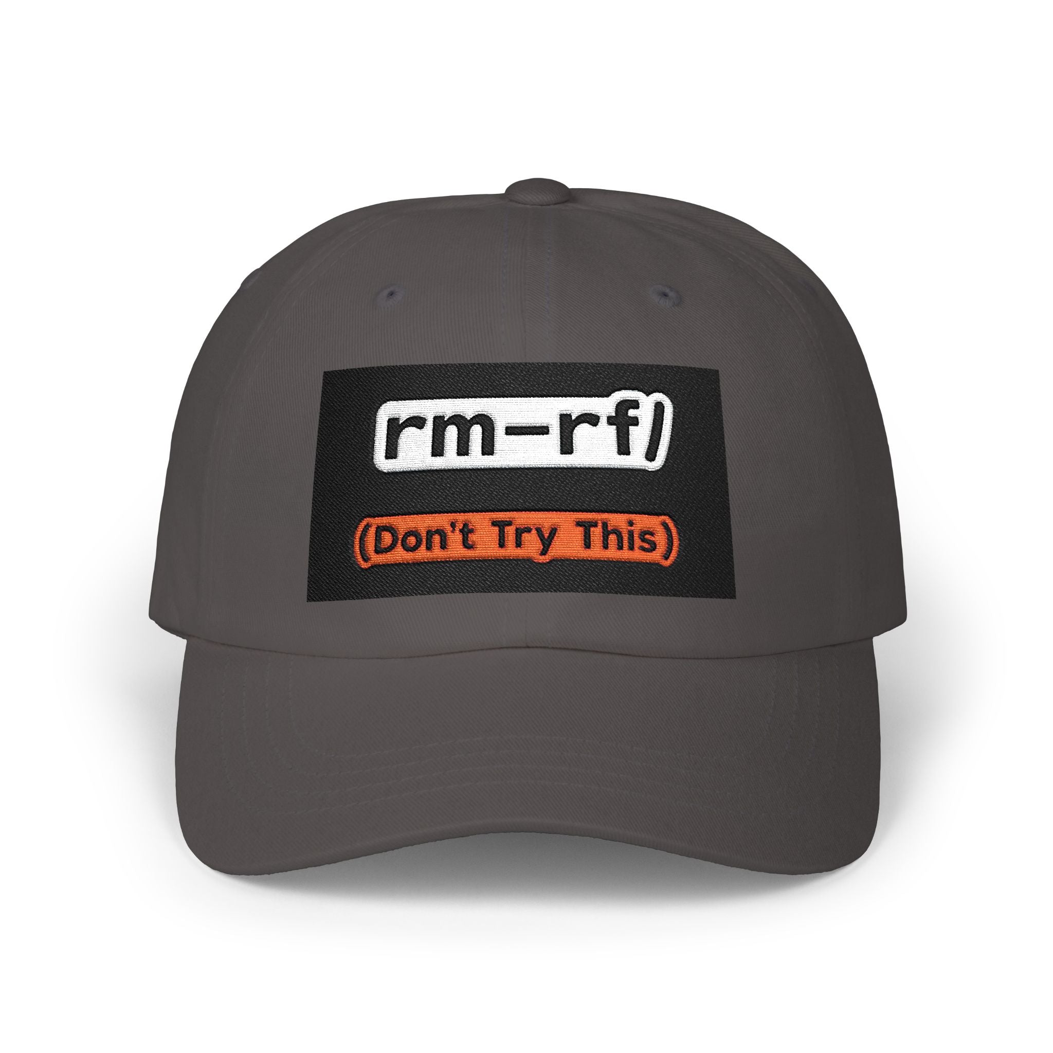 Classic Dad Cap – 'rm -rf (Don't Try This)' Embroidered Dad Hat