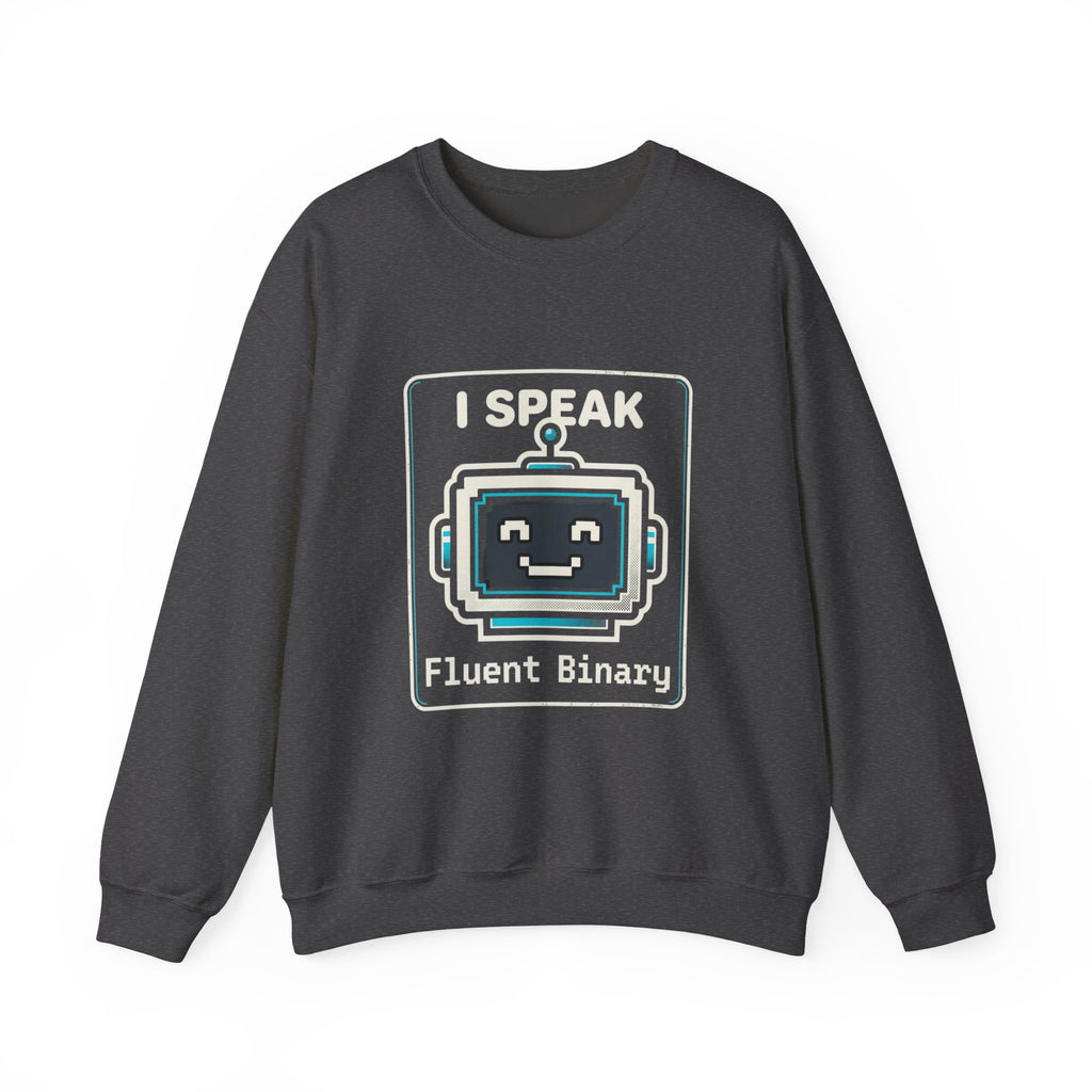 "I Speak Fluent Binary" Funny IT Crewneck Sweatshirt